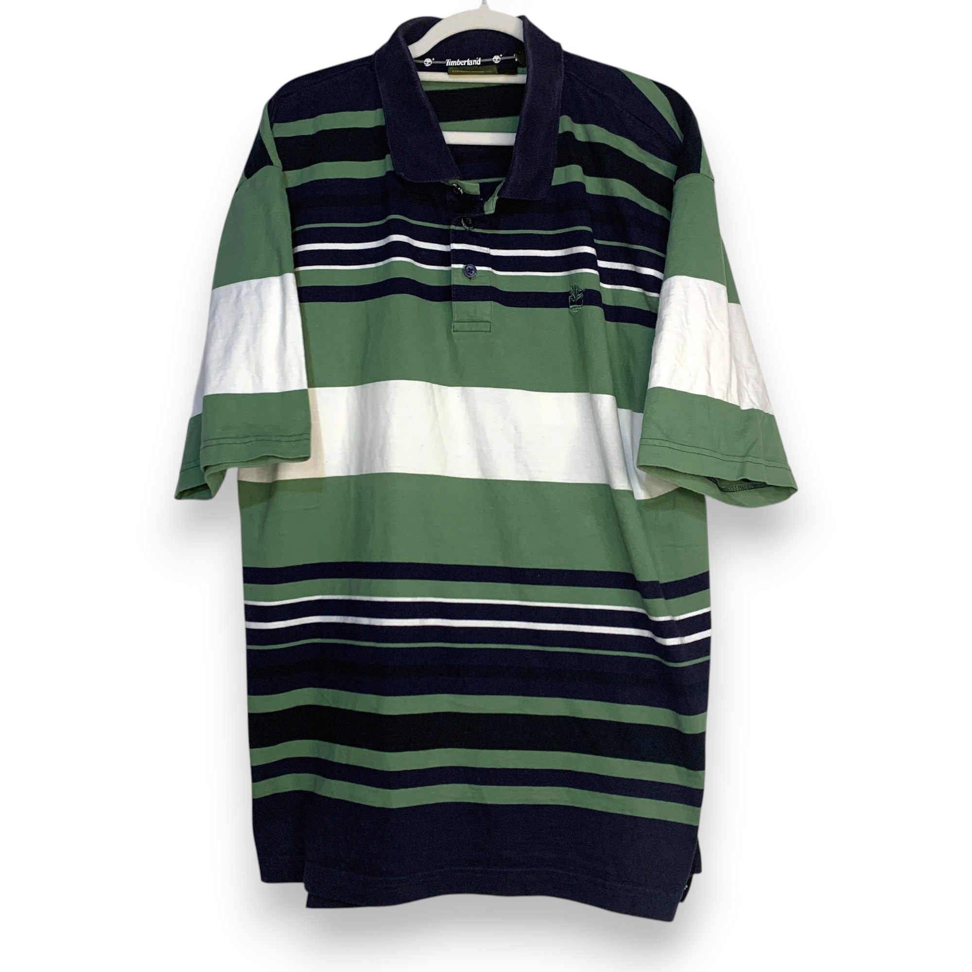 POLO TIMBERLAN VERDE BLANCO Y AZUL MARINO TALLA L