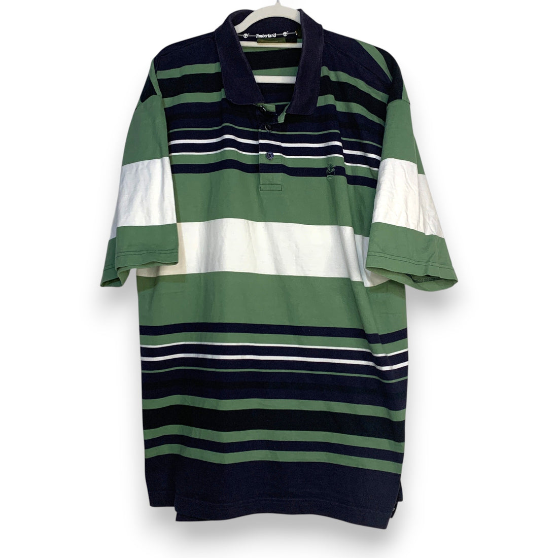 POLO TIMBERLAN VERDE BLANCO Y AZUL MARINO TALLA L