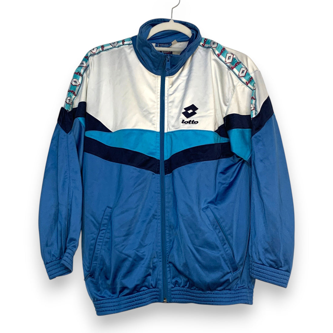 CHAQUETA TRACK LOTTO AZUL Y BLANCO TALLA M