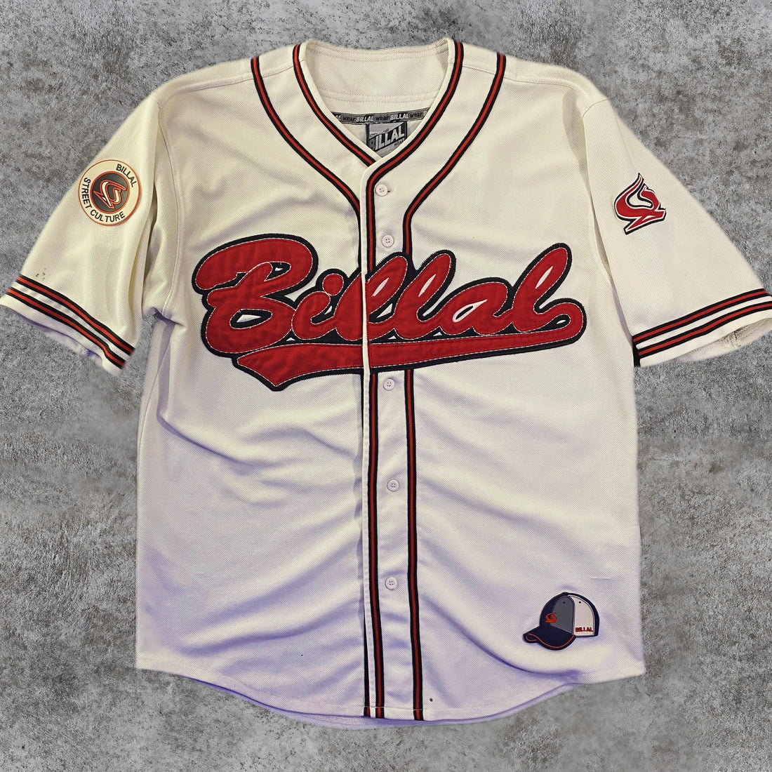 Camisa Béisbol Billal Wear Botones Logo Bordado Blanca