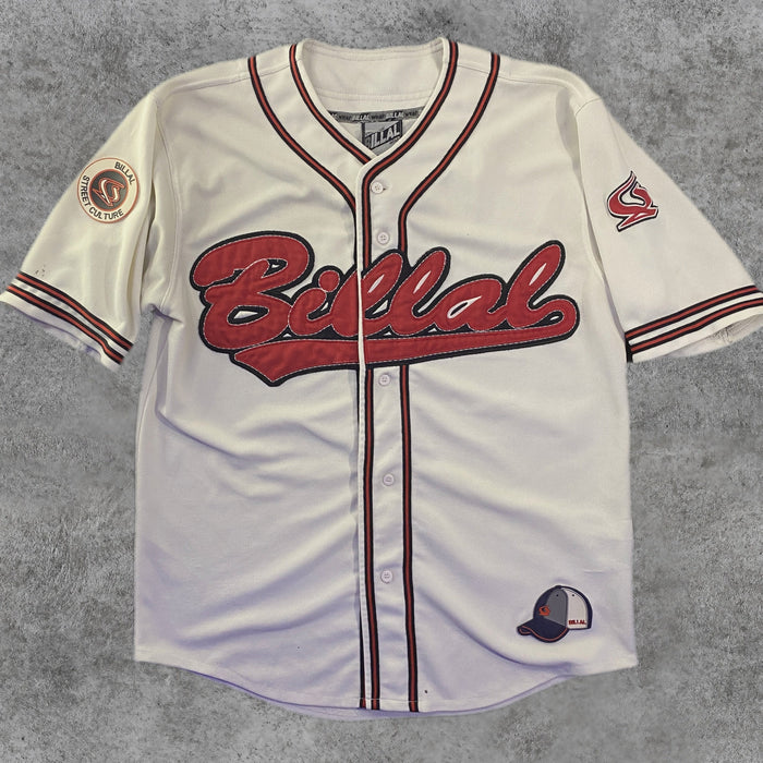 Camisa Béisbol Billal Wear Botones Logo Bordado Blanca