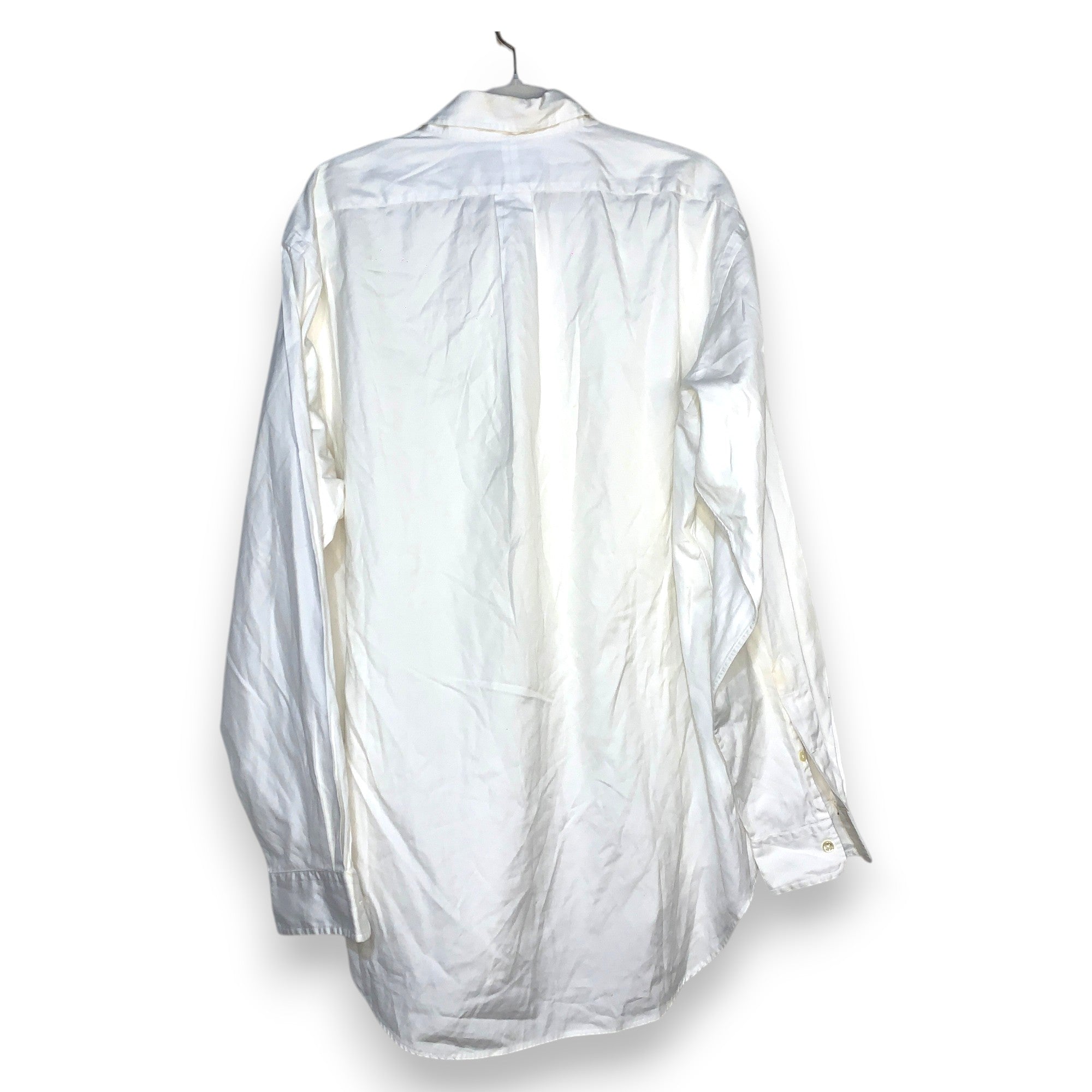 CAMISA POLO RALPH LAUREN OXFORD BLANCA BOTONES PERLA TALLA 16/L