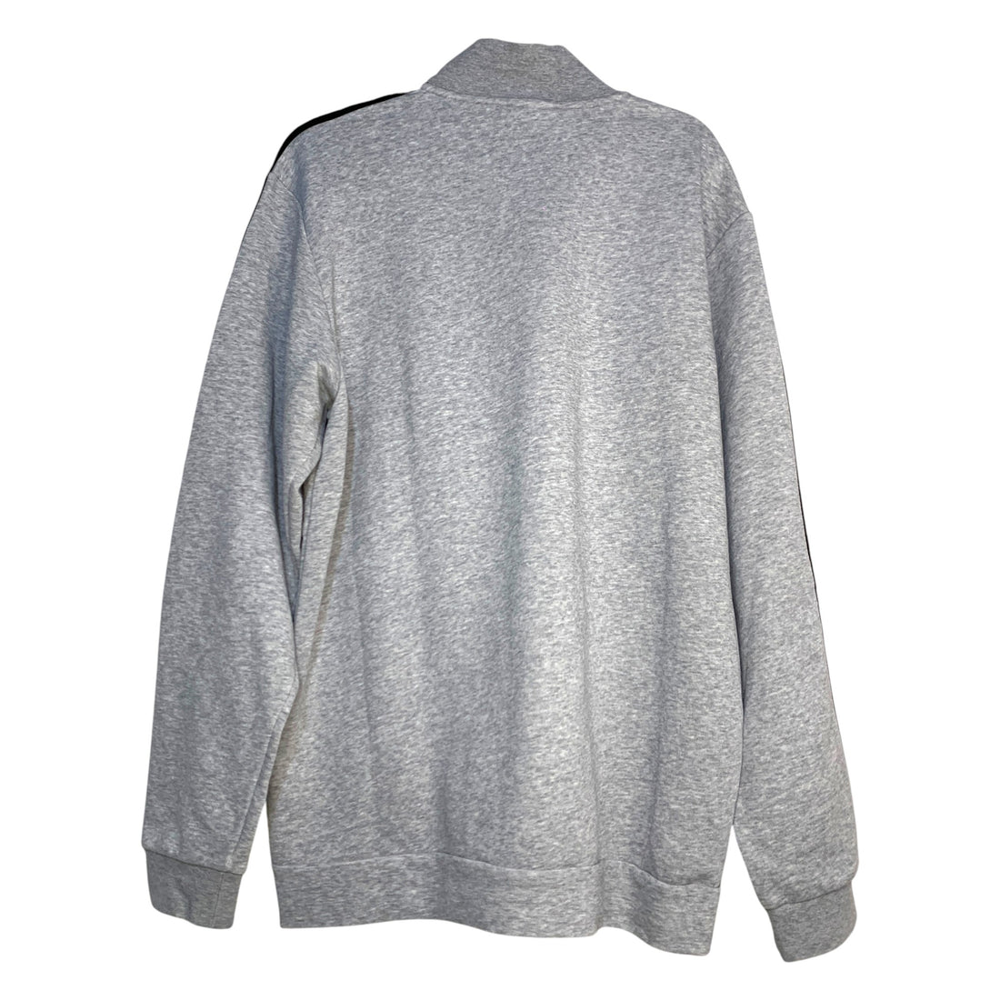 CHAQUETA ADIDAS GRIS CON TRES RAYAS NEGRAS