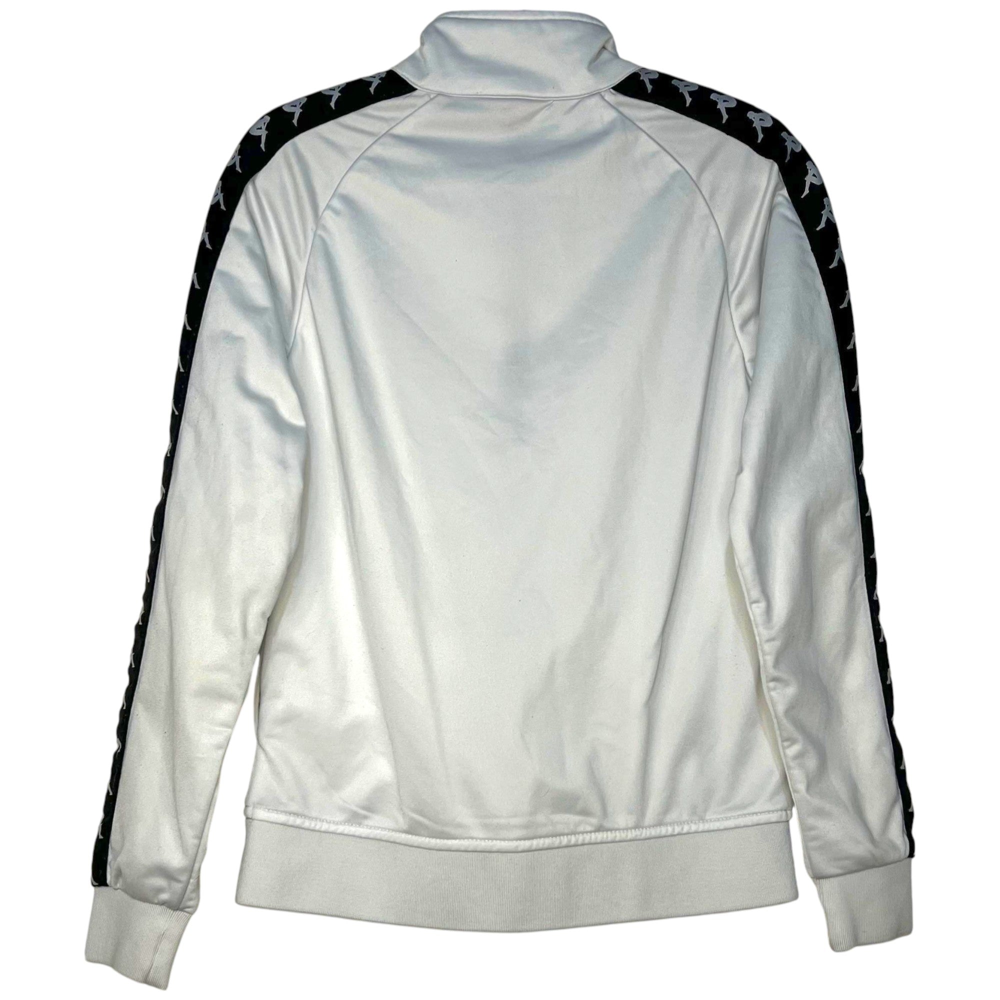 CHAQUETA KAPPA BLANCA CON BANDAS NEGRAS LOGO KAPPA