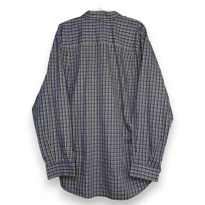 CAMISA LACOSTE CUADROS AZUL MARINO-AMARILLO TALLA XL / REGULAR FIT