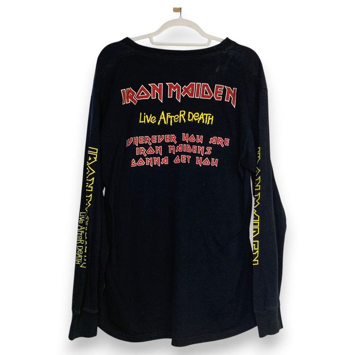 CAMISETA LONGSLEEVE VINTAGE IRON MAIDEN "LIVE AFTER DEATH" NEGRA TALLA L