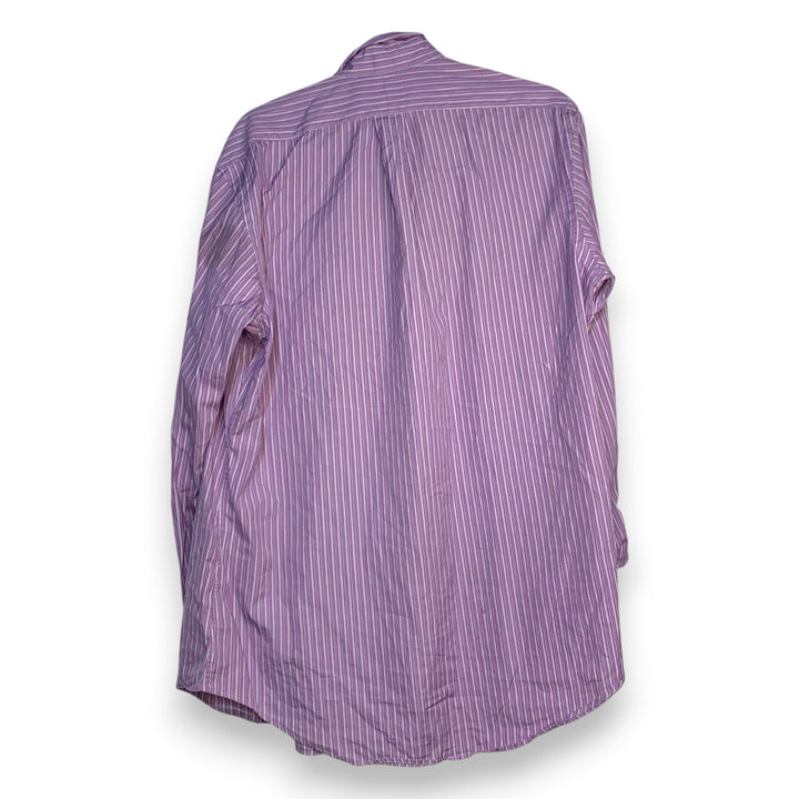 CAMISA POLO RALPH LAUREN OXFORD RAYAS LILA-AZUL CIELO TALLA 16-40/41 / L / CUSTOM FIT