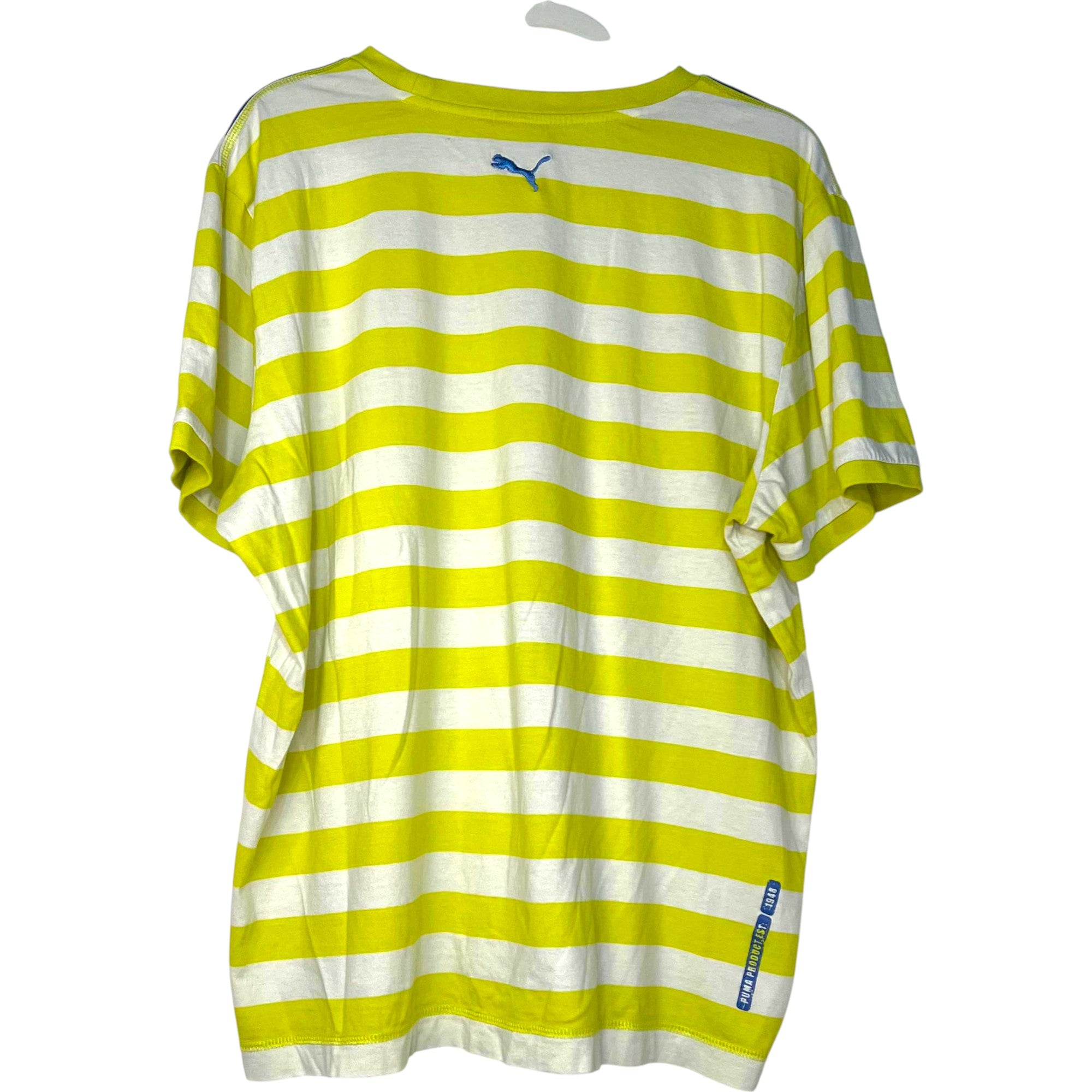 CAMISETA PUMA RAYAS AMARILLO LIMÓN Y BLANCO