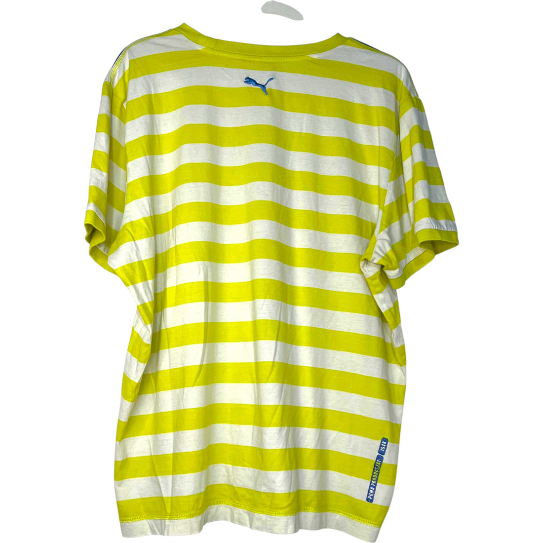 CAMISETA PUMA RAYAS AMARILLO LIMÓN Y BLANCO