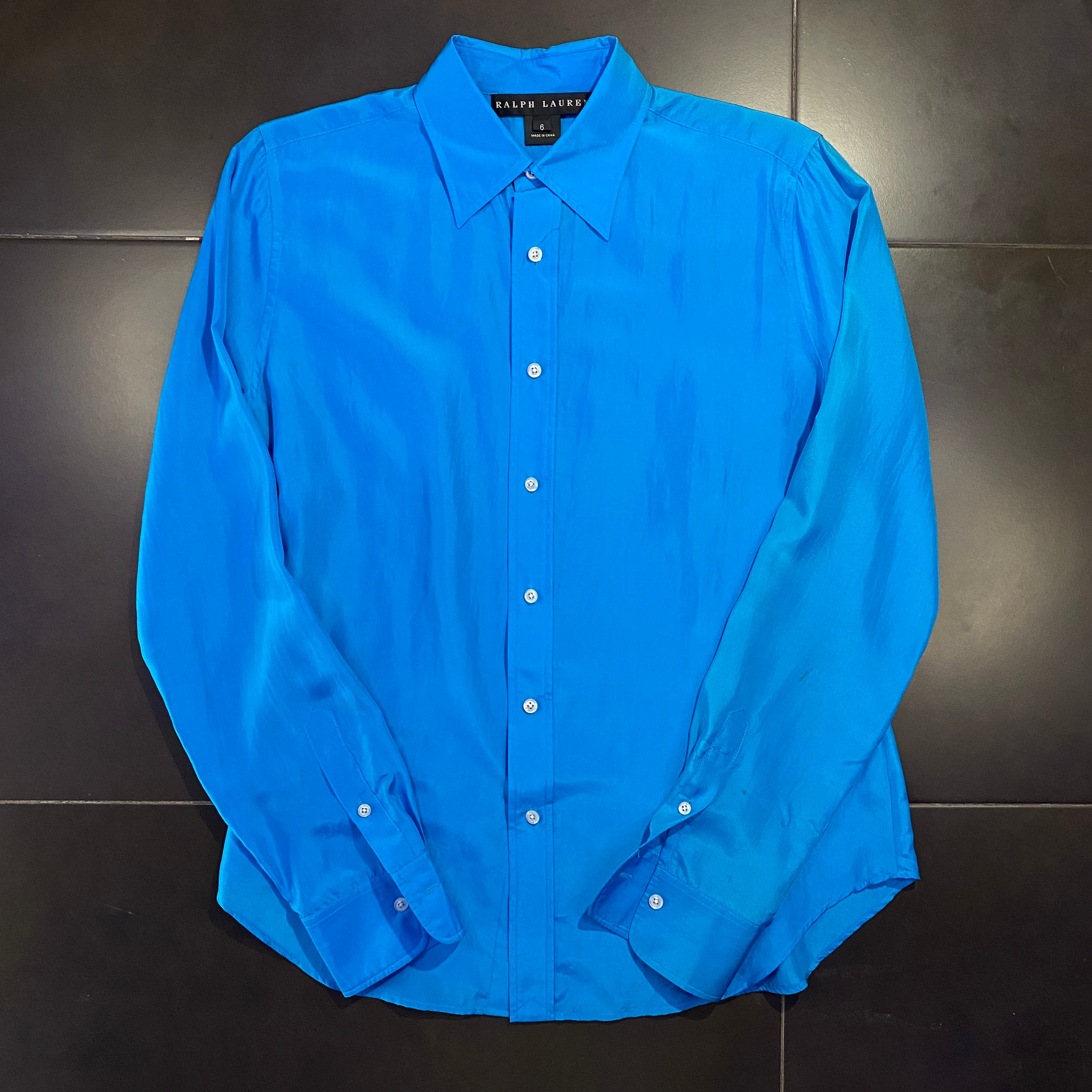 Camisa Ralph Lauren azul eléctrico - frontal