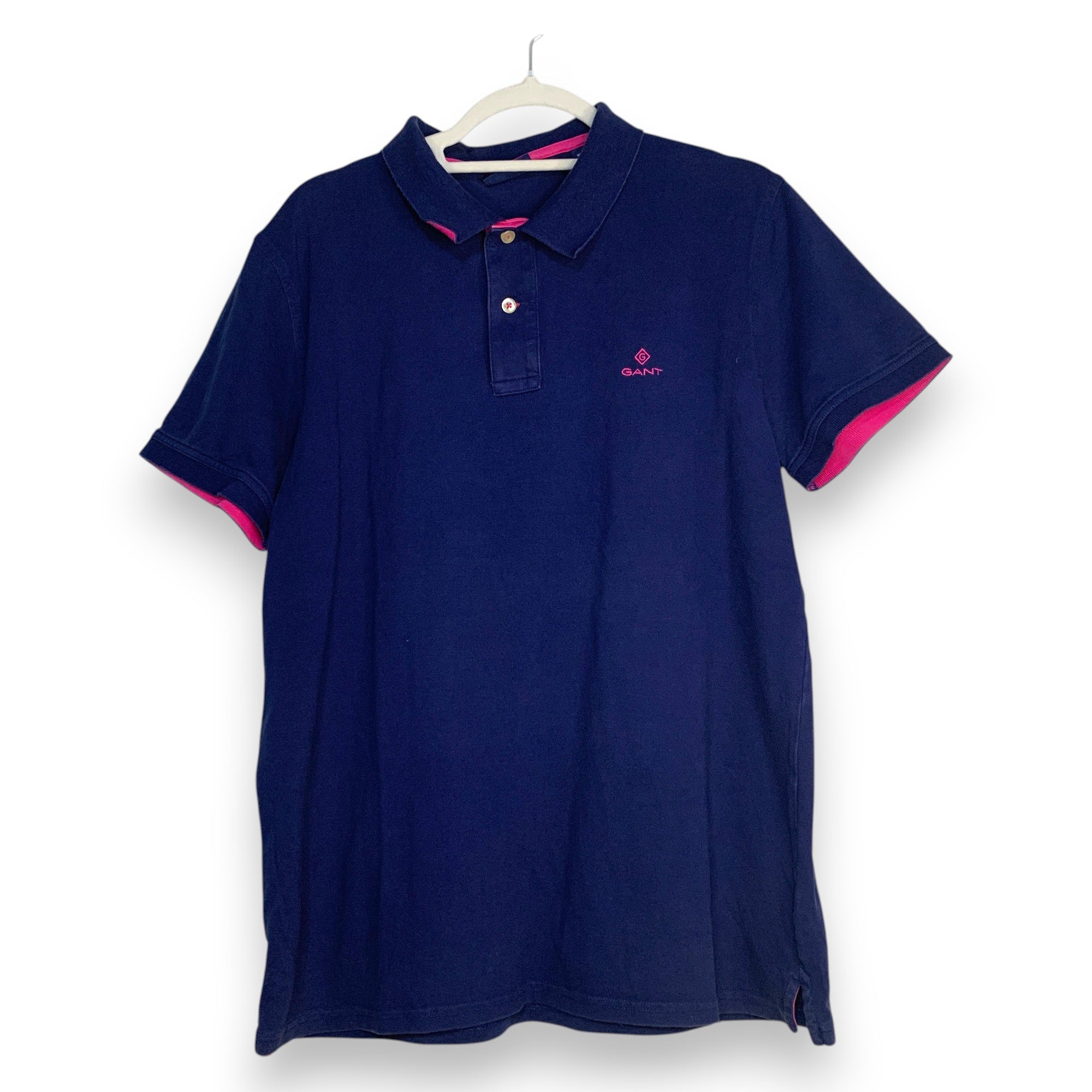 POLO GANT AZUL MARINO Y ROSA TALLA XL