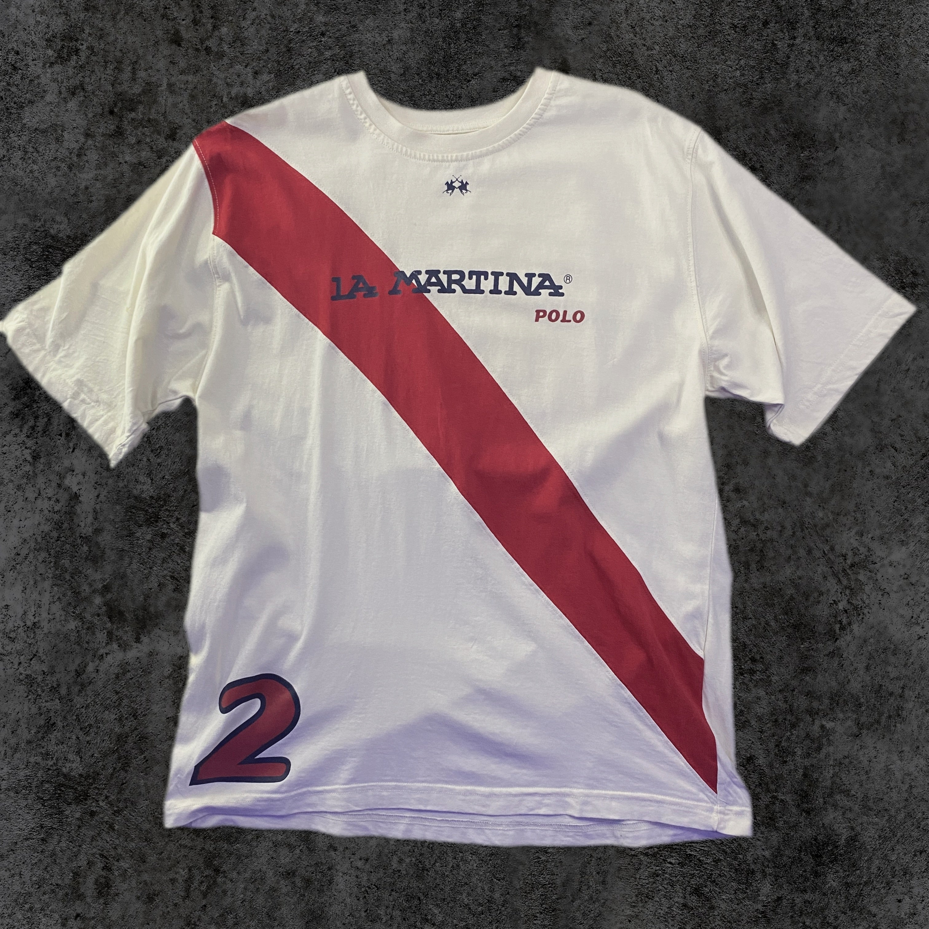 Camiseta La Martina Varsity Polo blanca frontal