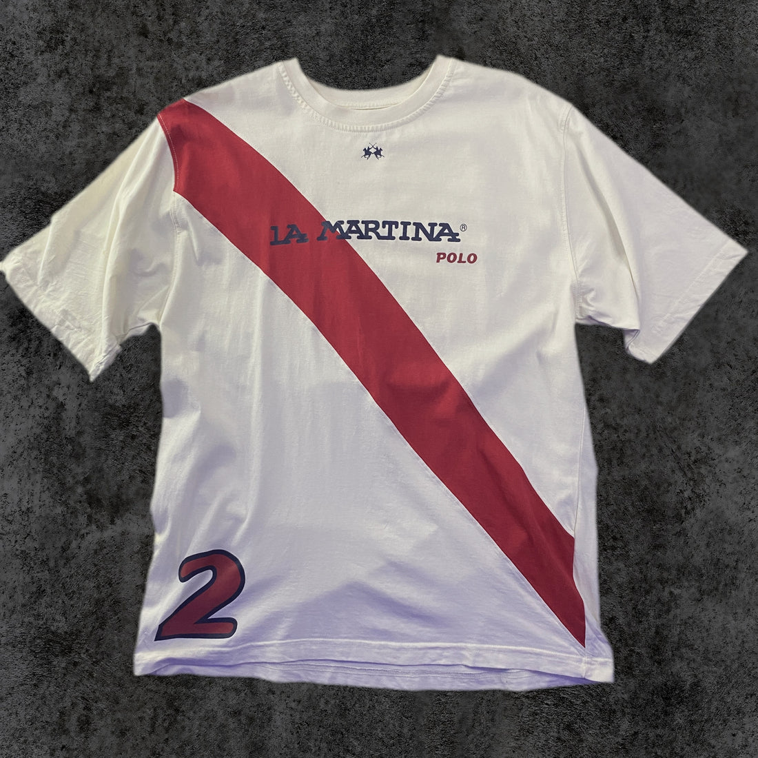 Camiseta La Martina Varsity Polo blanca frontal