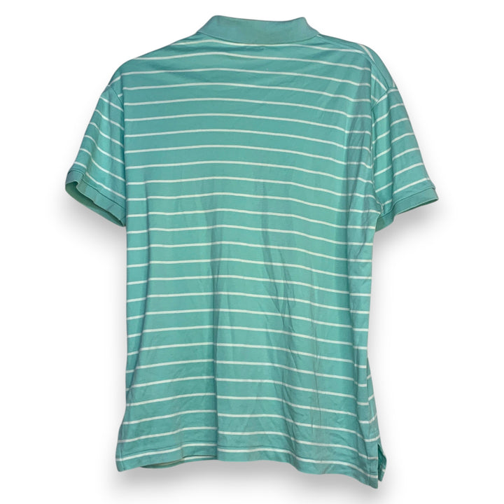 POLO RALPH LAUREN RAYAS VERDE AGUA + BLANCO TALLA M (SLIM FIT)
