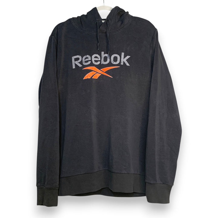 SUDADERA REEBOK GRIS MELANGE & NARANJA TALLA M