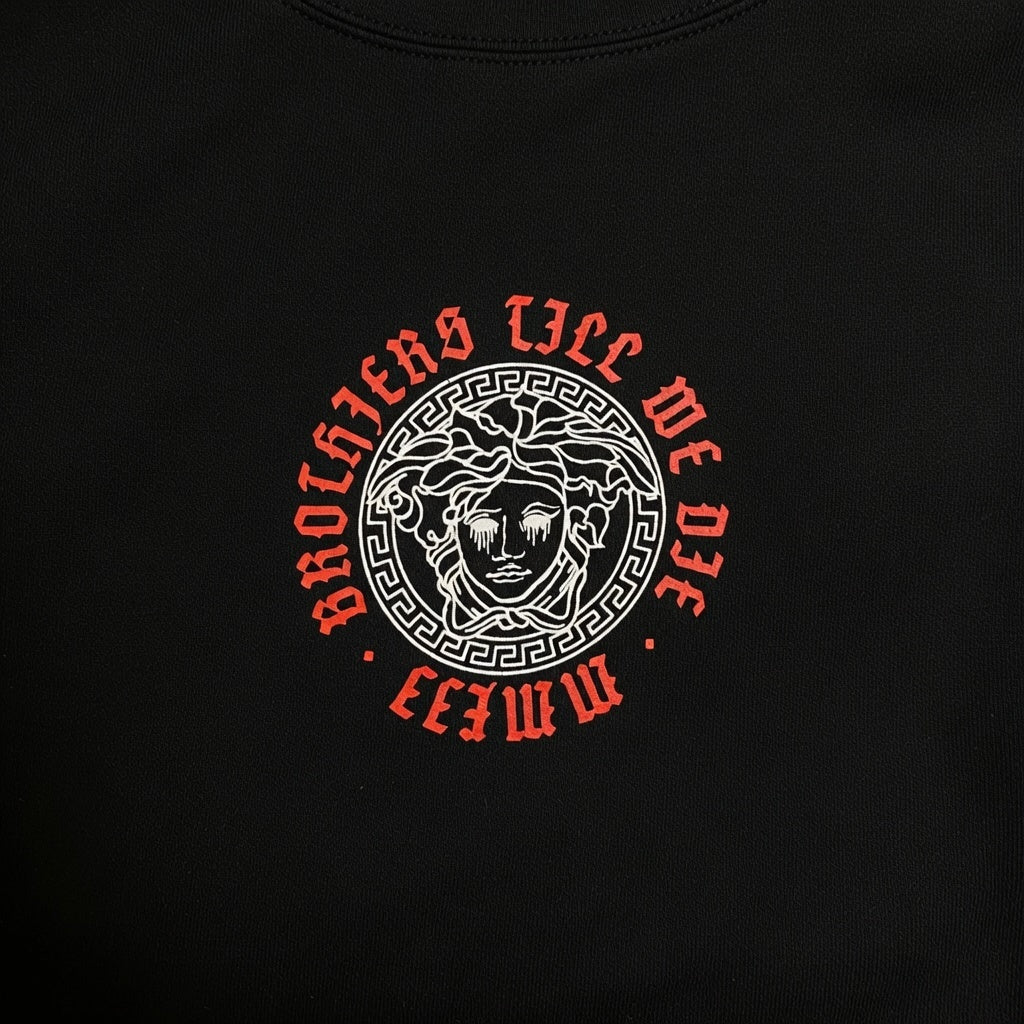 SUDADERA CON CAPUCHA VERSACE STYLE "BROTHERS DIE MEDUSA" OVERSIZE