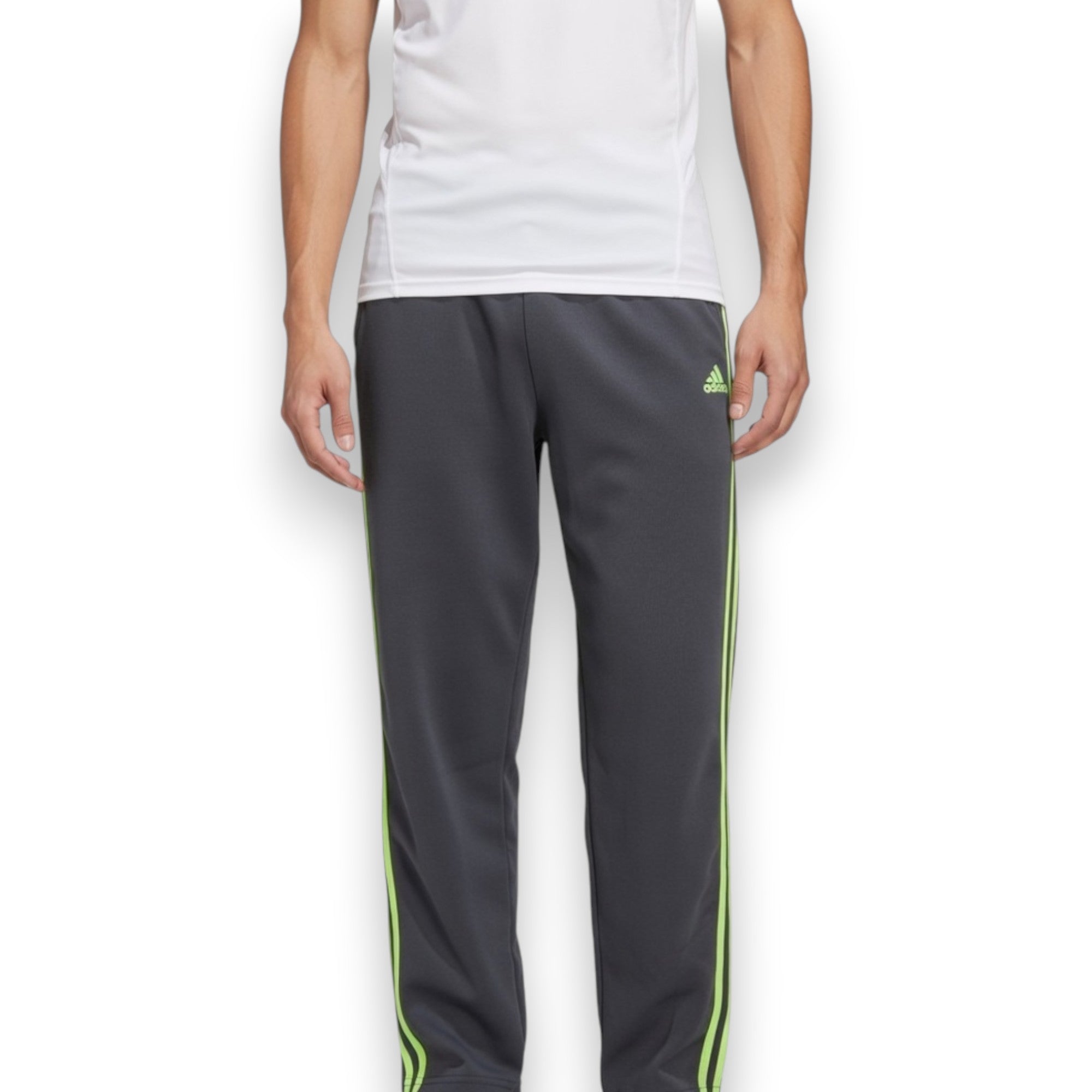 CHÁNDAL LARGO ADIDAS GRIS OSCURO CON VERDE NEÓN