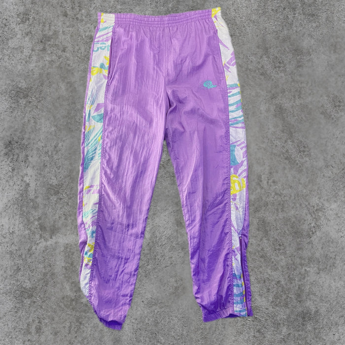 Pantalón Chándal Saller Vintage 90s Estampado Abstracto Morado
