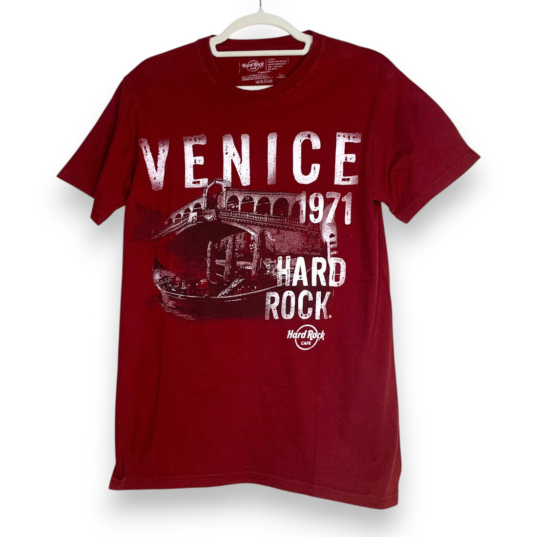CAMISETA HARD ROCK CAFE VENICE BURDEOS TALLA S (FITS M)
