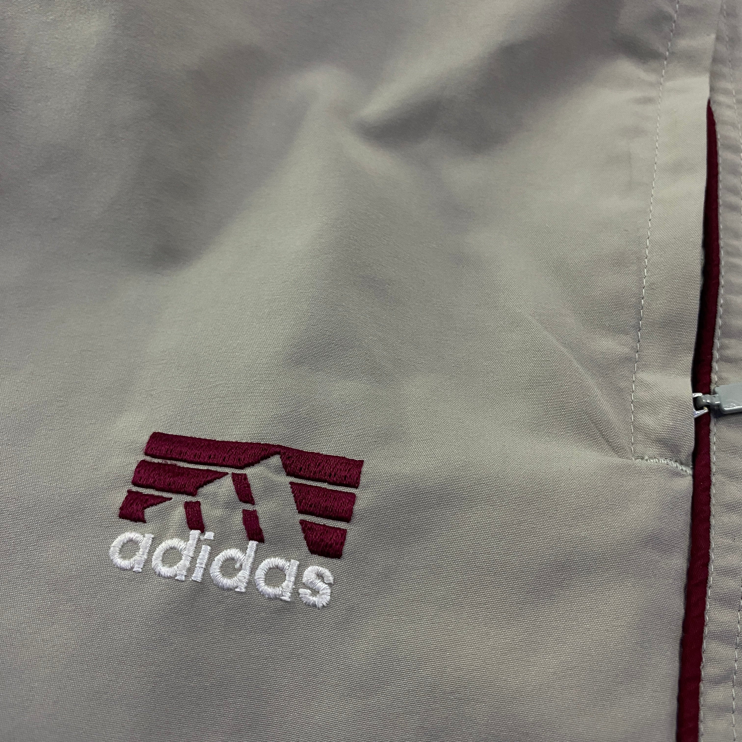 Pantalón adidas Vintage Cortavientos Tres Bandas Granate Gris