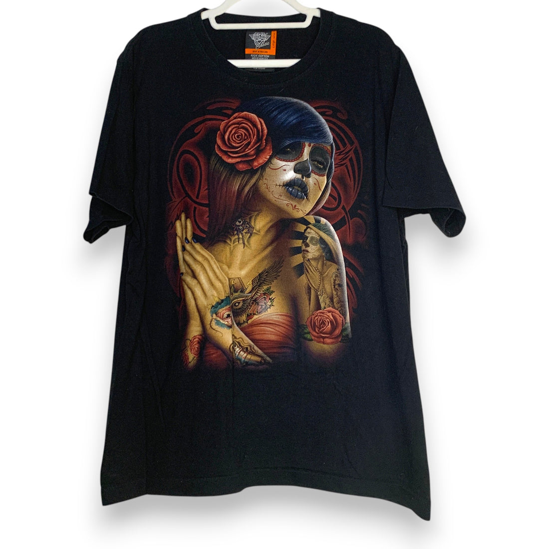 CAMISETA ROCK EAGLE "GHOST RIDER" NEGRA TALLA L