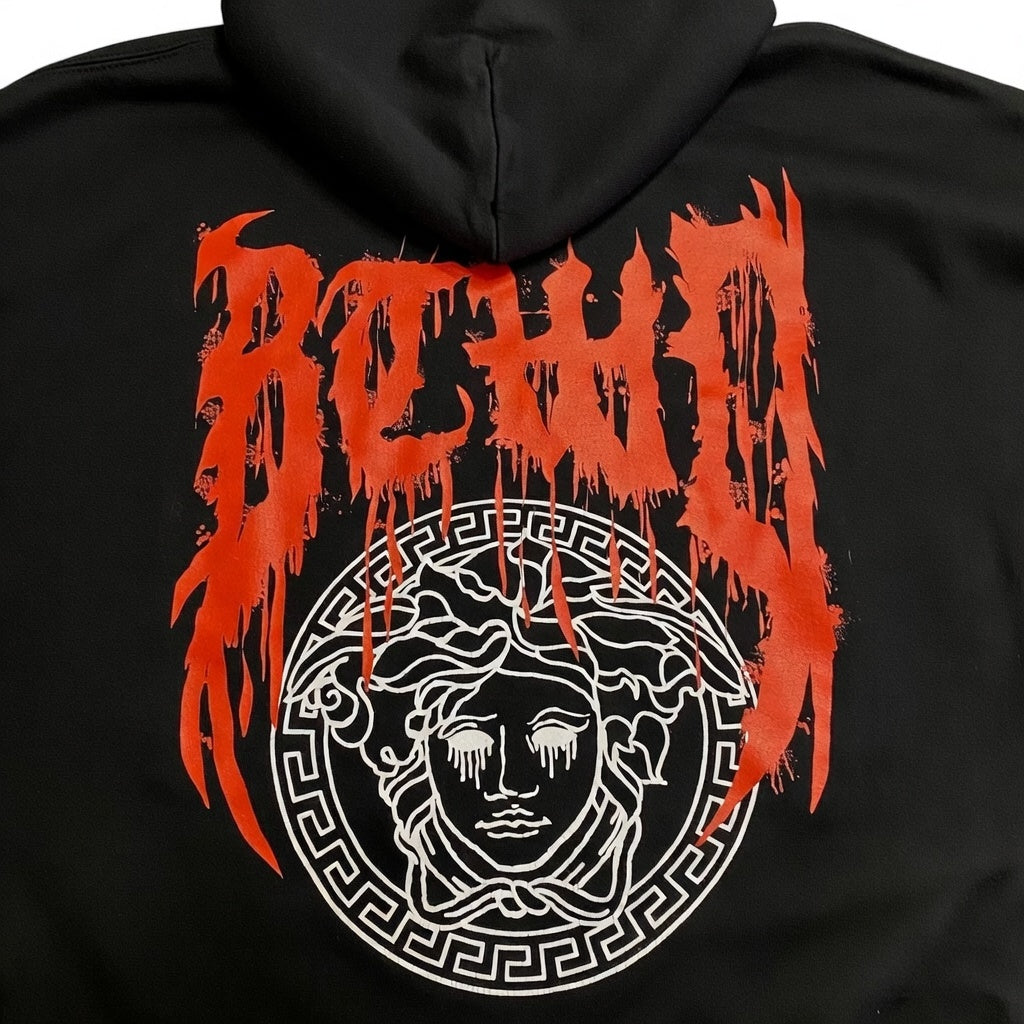 SUDADERA CON CAPUCHA VERSACE STYLE "BROTHERS DIE MEDUSA" OVERSIZE