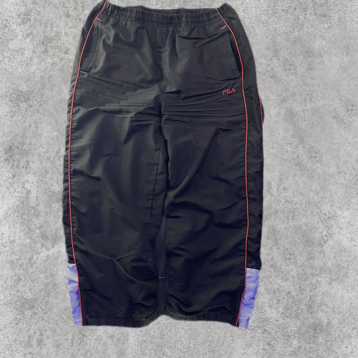 Pantalón Chándal Fila Vivo Rojo Paneles Lila Negro