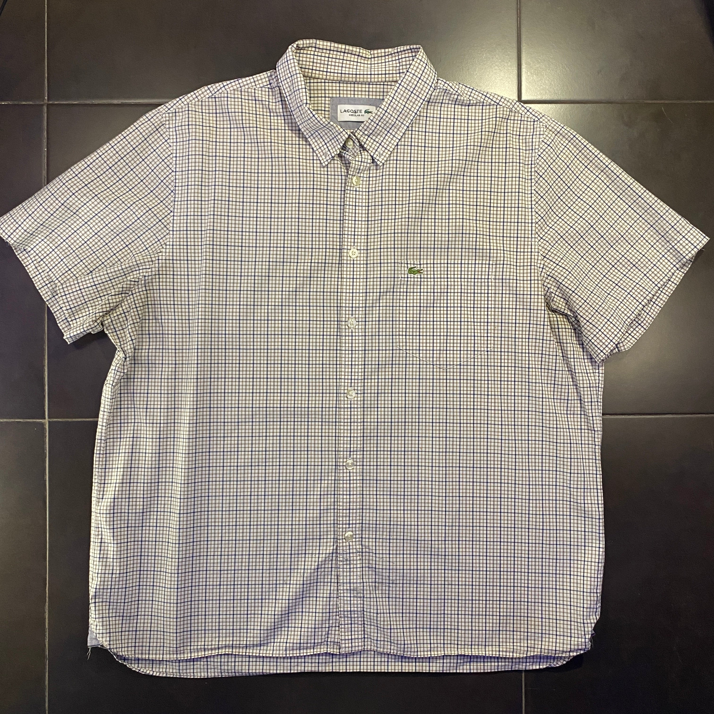 Camisa Lacoste cuadros crema - frontal