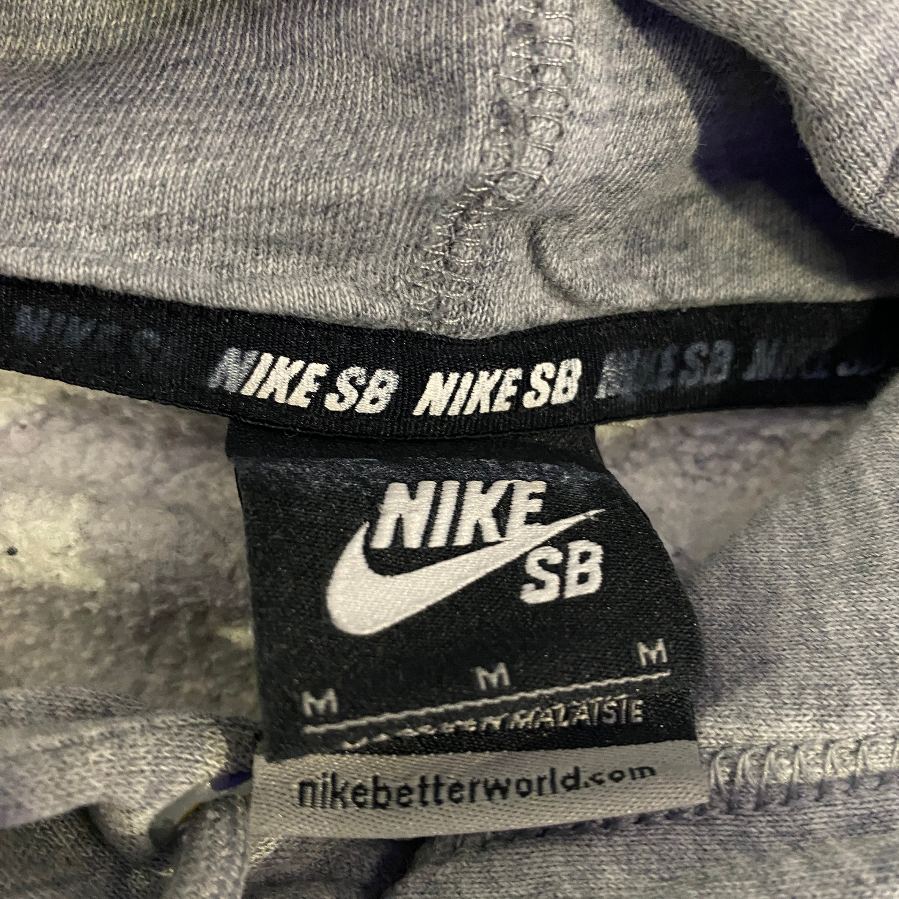 Sudadera Capucha Nike SB Logo Estampado Gris