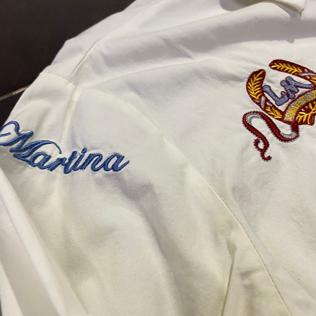 Camisa La Martina blanca bordada - manga