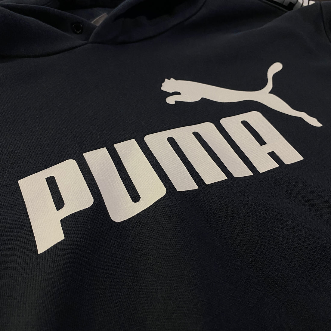 Sudadera Capucha Puma Logo Grande Cinta Azul Marino