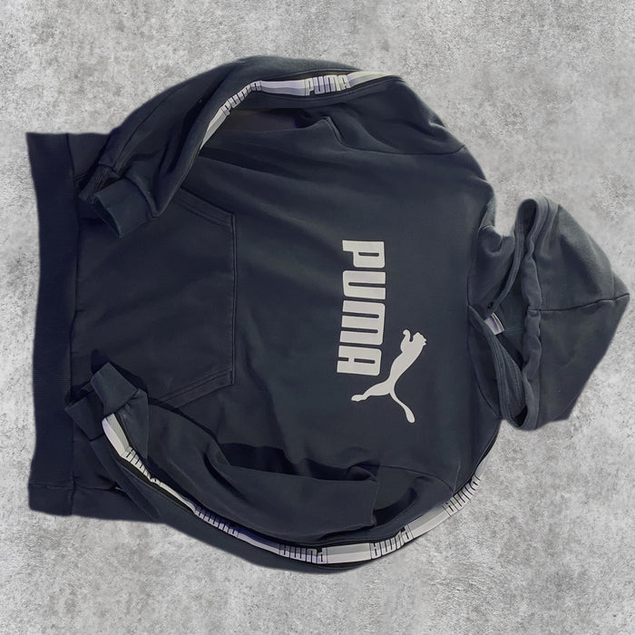 Sudadera Capucha Puma Logo Grande Cinta Azul Marino