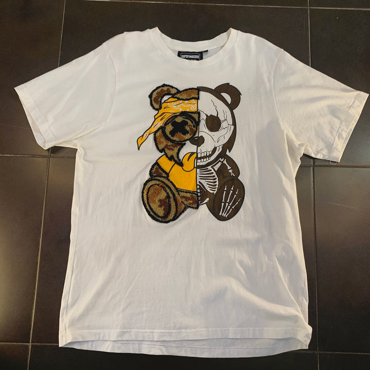 Camiseta Super Massive Teddy Skull blanca - frontal