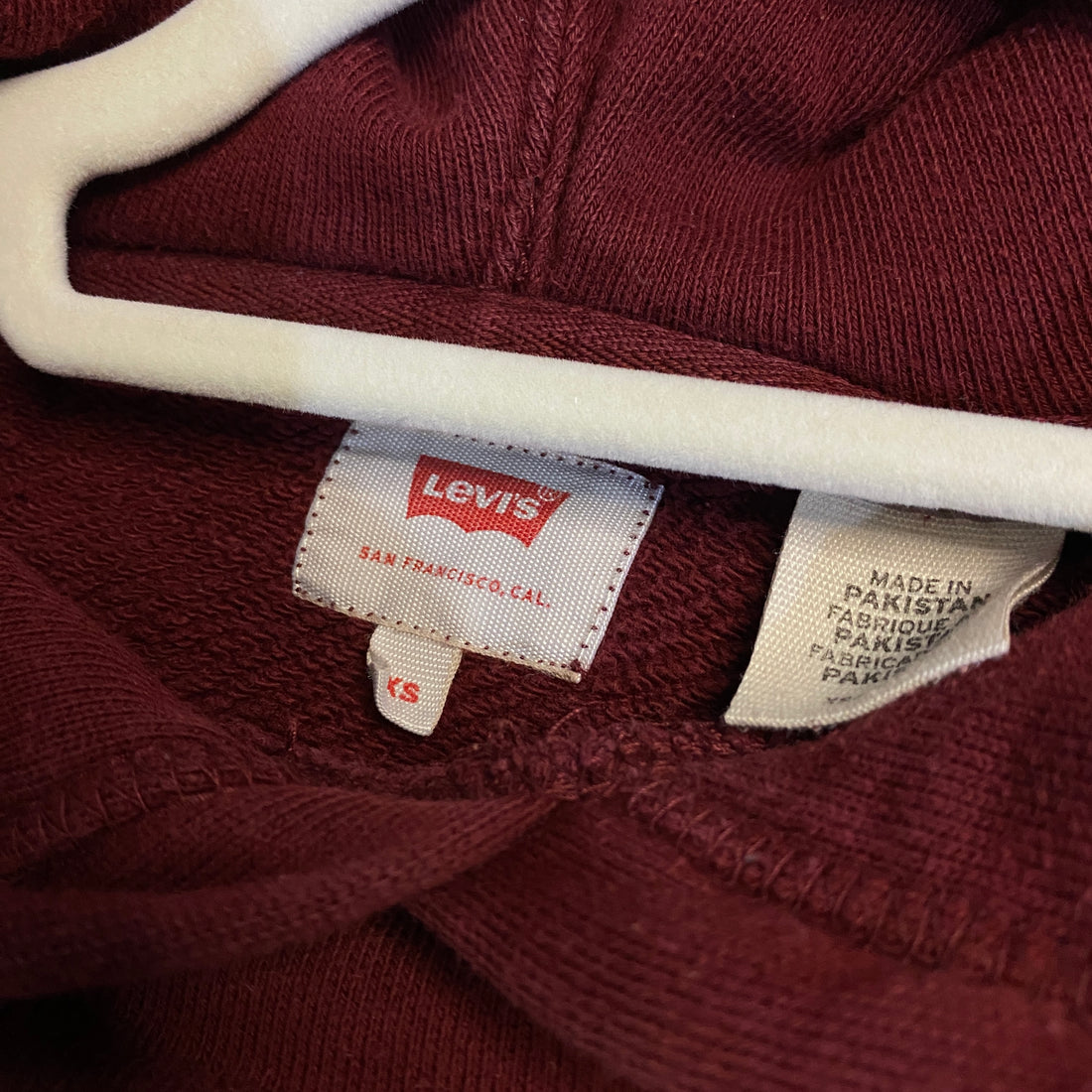 SUDADERA LEVI'S CON CAPUCHA BURDEOS VINTAGE