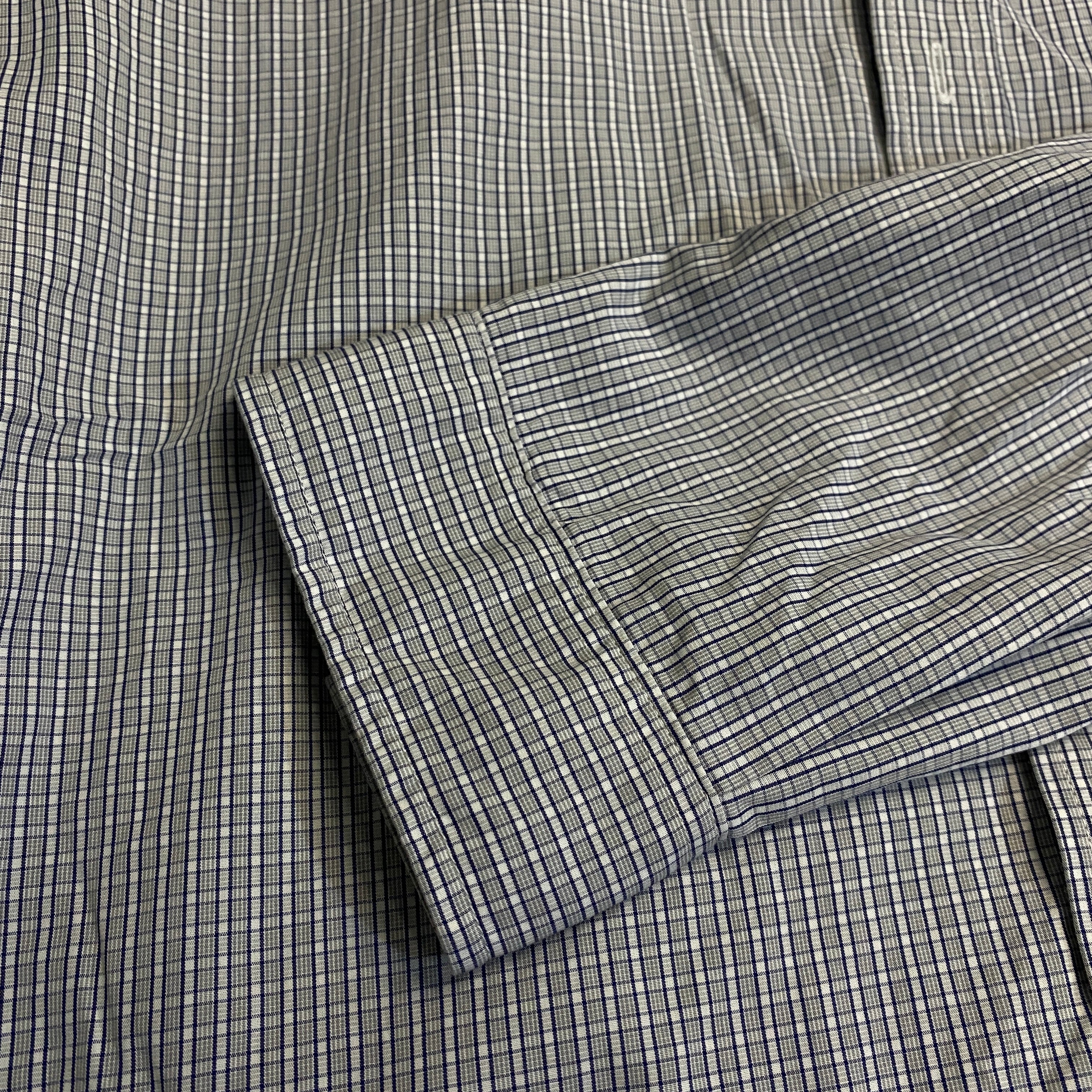 CAMISA LACOSTE REGULAR FIT CUADROS GRIS-AZUL M