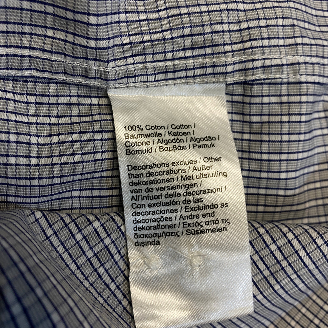 CAMISA LACOSTE REGULAR FIT CUADROS GRIS-AZUL M