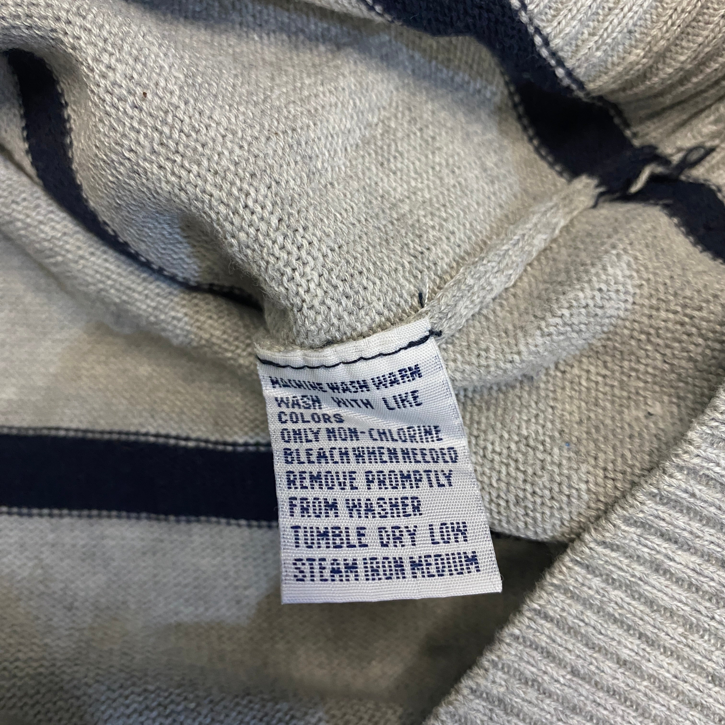 JERSEY RALPH LAUREN GRIS CLARO CON AZUL MARINO TALLA XL