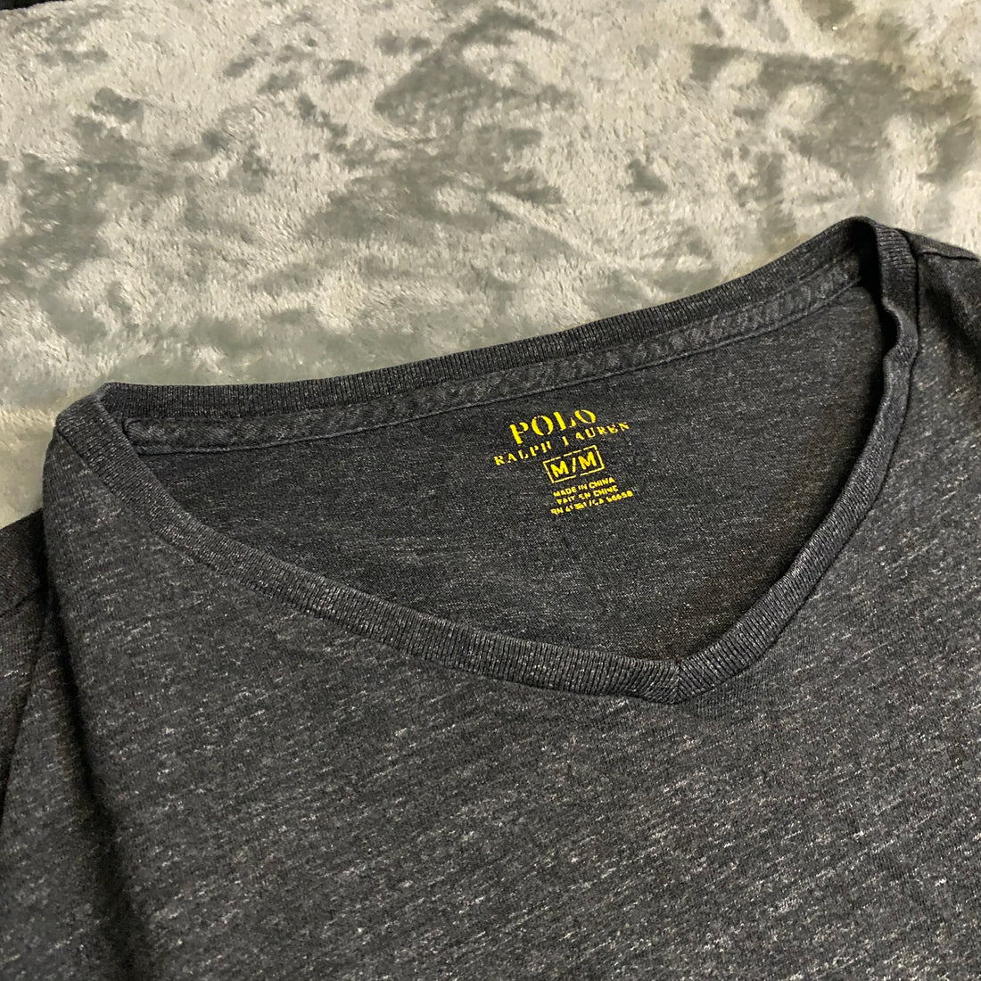 CAMISETA LARGA RALPH LAUREN NEGRO CLARO TALLA M