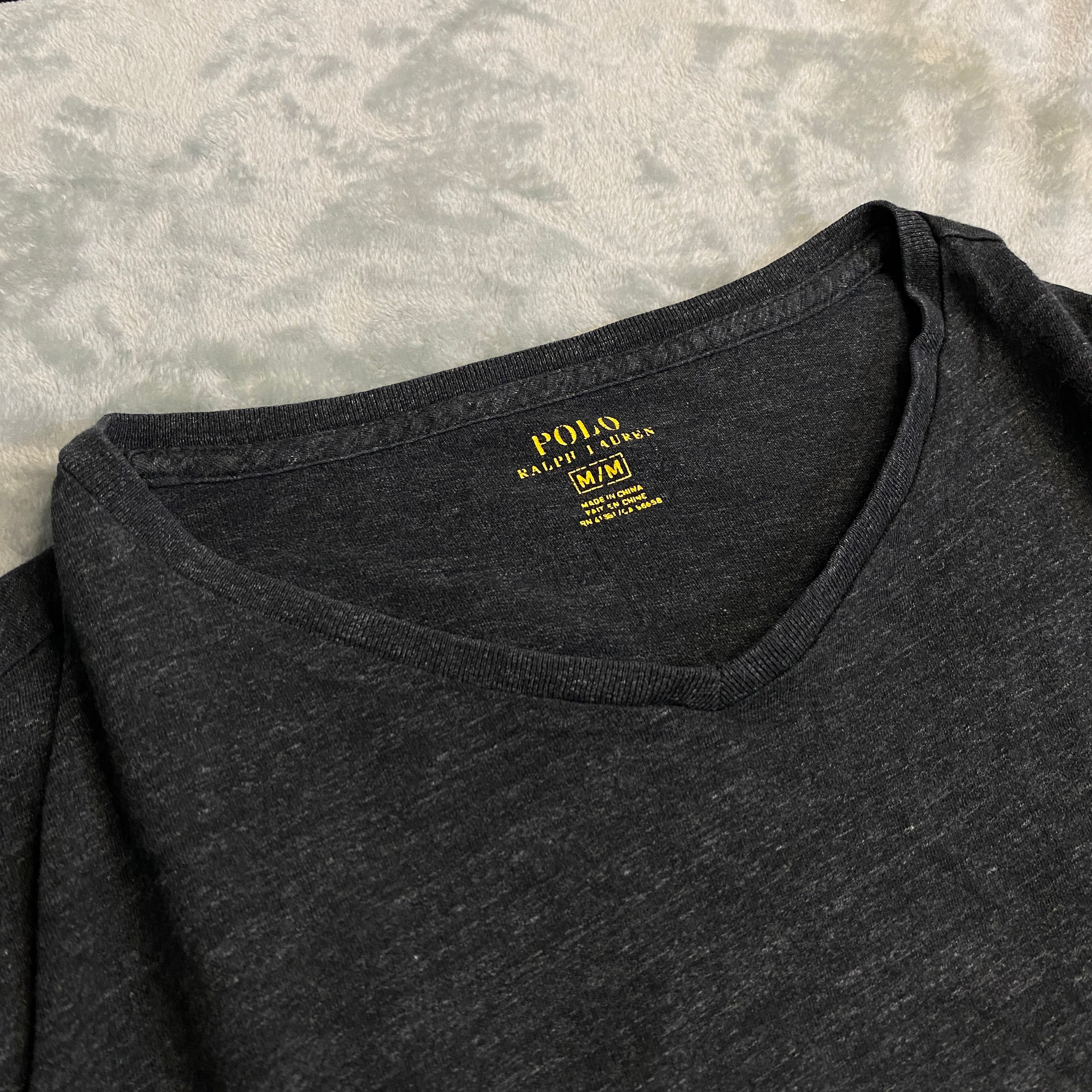 CAMISETA LARGA RALPH LAUREN NEGRO CLARO TALLA M