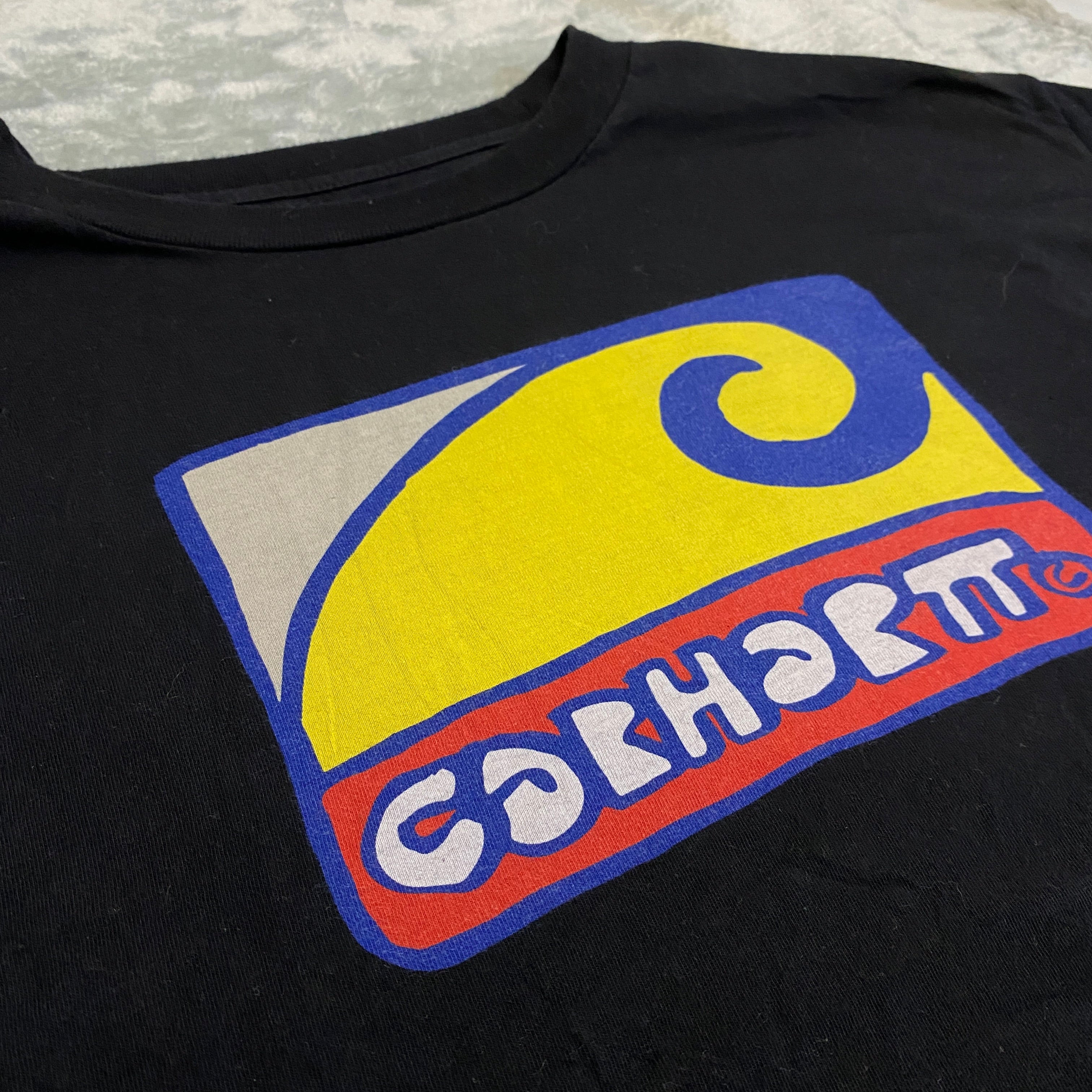 CAMISETA CARHARTT WIP LOGO ONDAS NEGRO OVERSIZE TALLA XXL