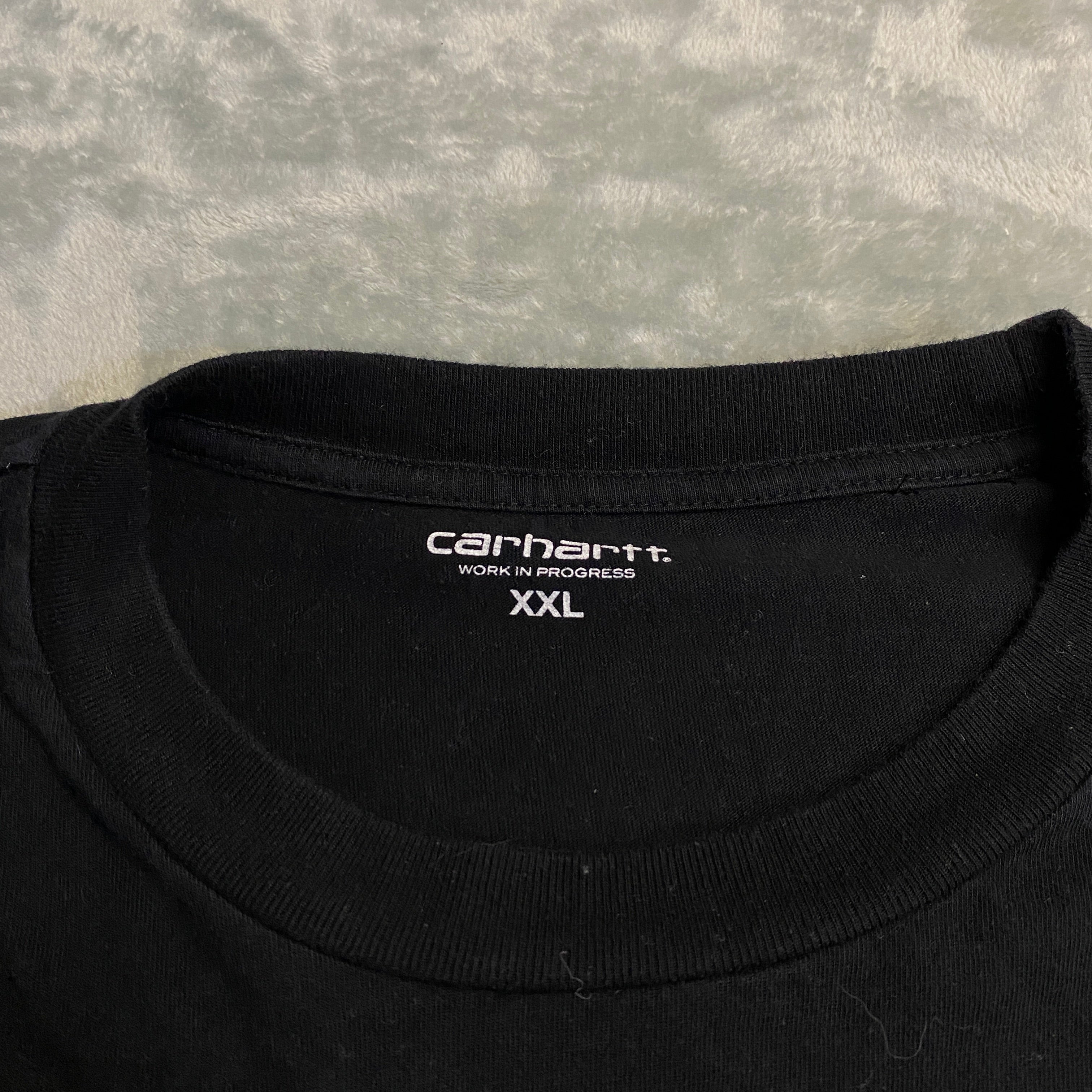 CAMISETA CARHARTT WIP LOGO ONDAS NEGRO OVERSIZE TALLA XXL