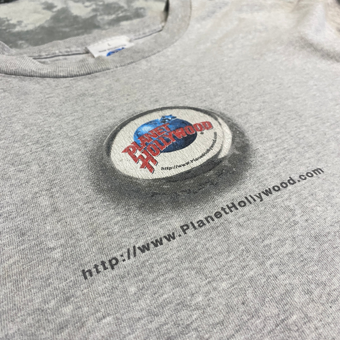 CAMISETA PLANET HOLLYWOOD LOGO GRIS MELANGE TALLA L