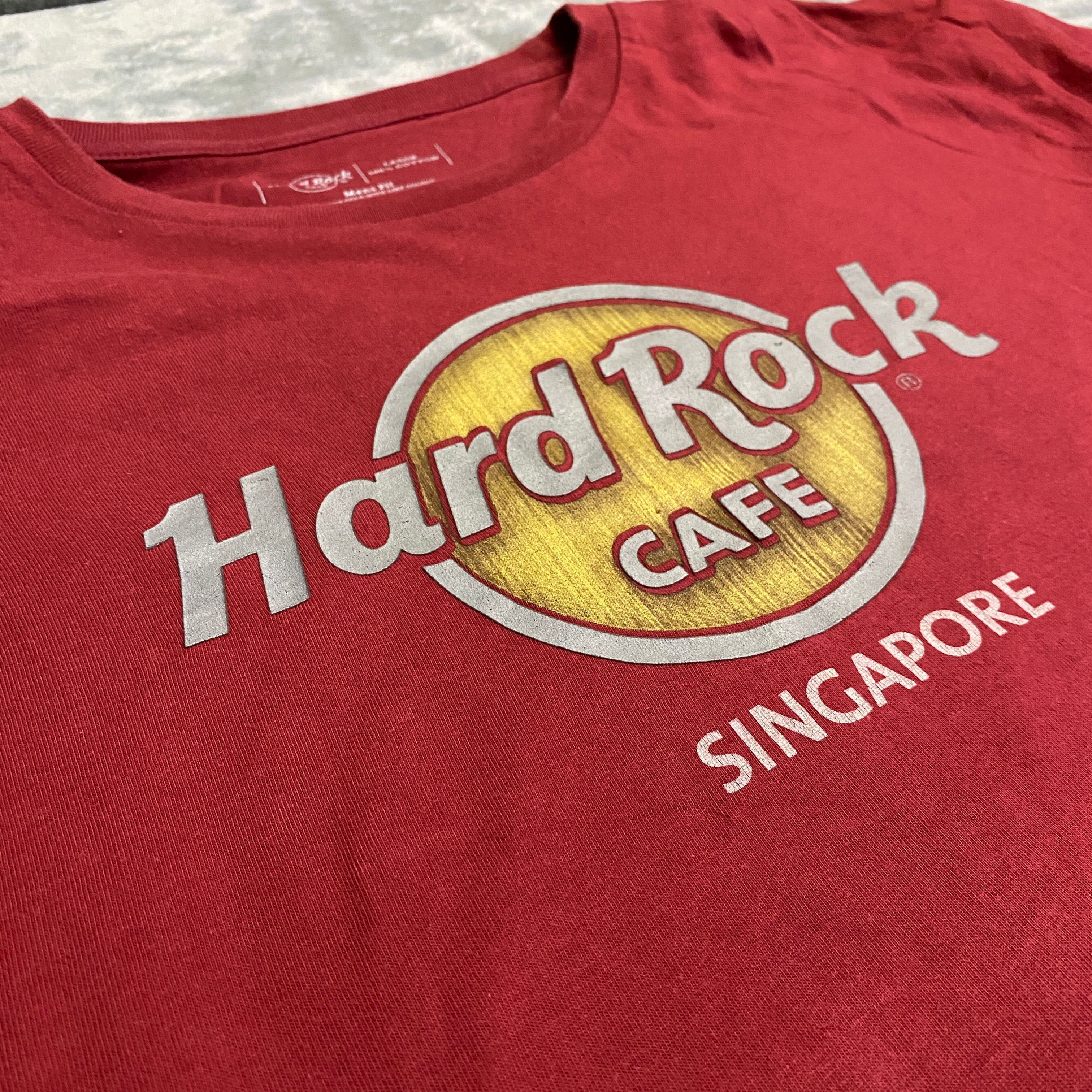 CAMISETA HARD ROCK CAFE SINGAPORE ROJO TALLA L