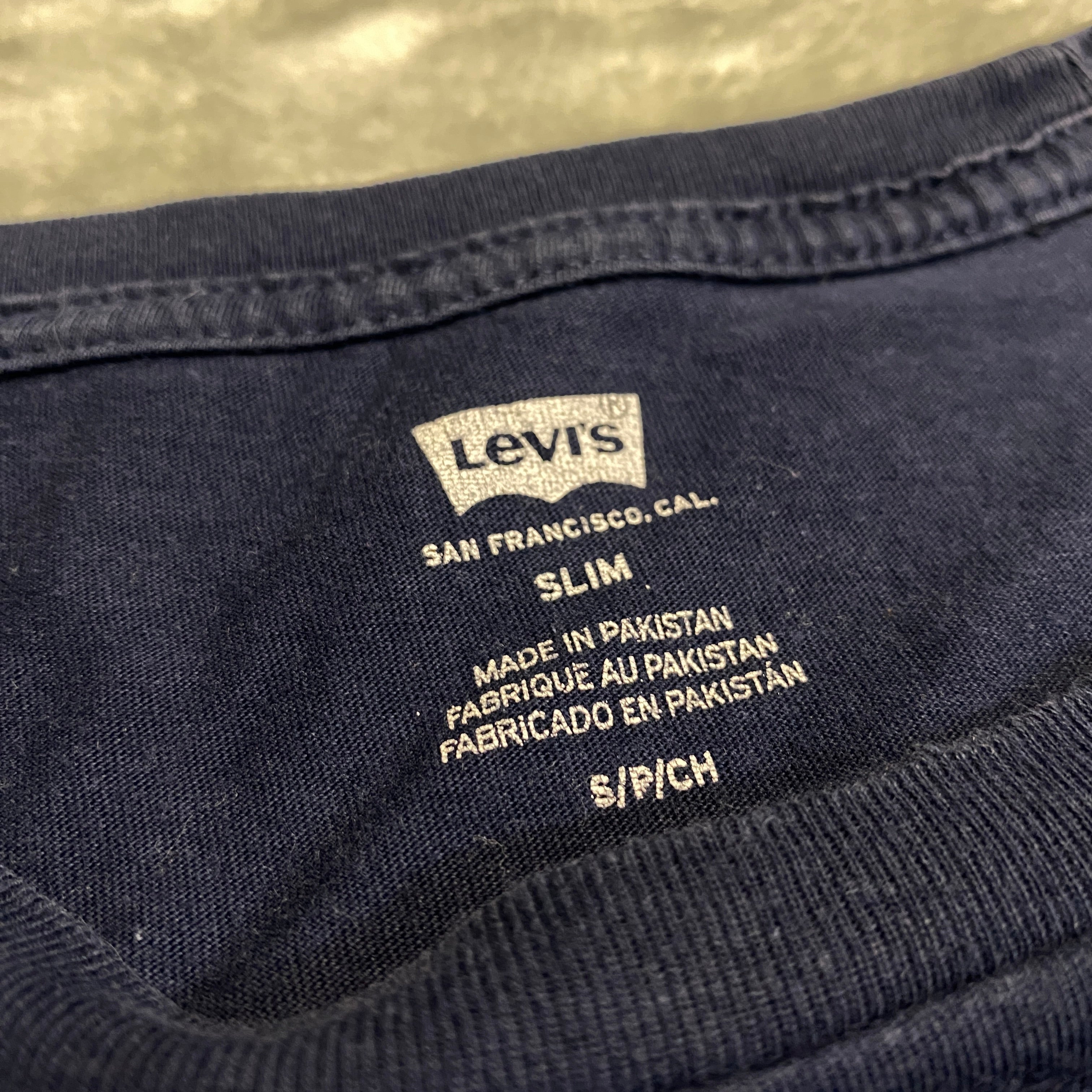 CAMISETA LEVI'S LOGO BOX NARANJA AZUL MARINO TALLA S