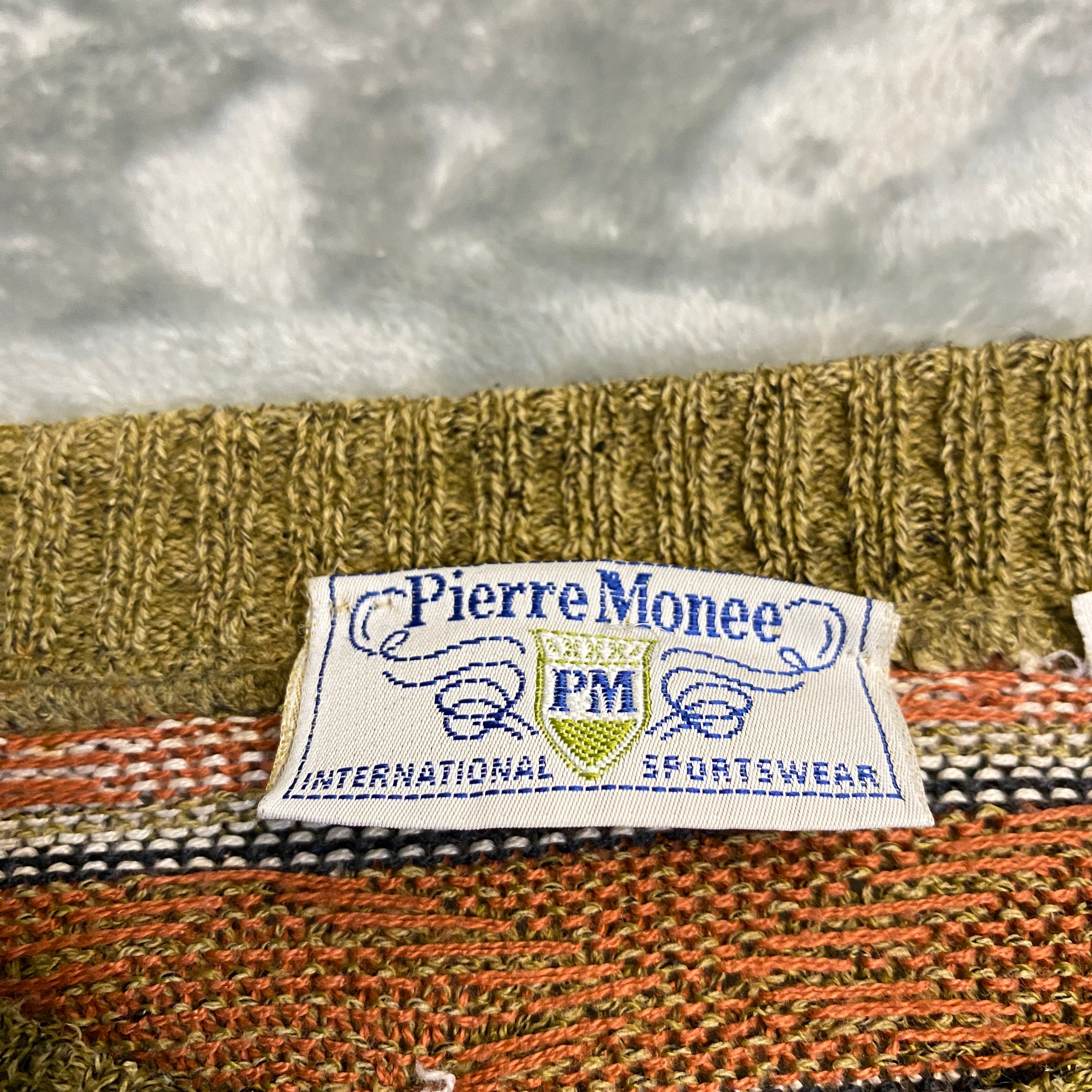 JERSEY PIERRE MONEE INTERNATIONAL ÉTNICO TRIBAL VERDE OLIVA TALLA L