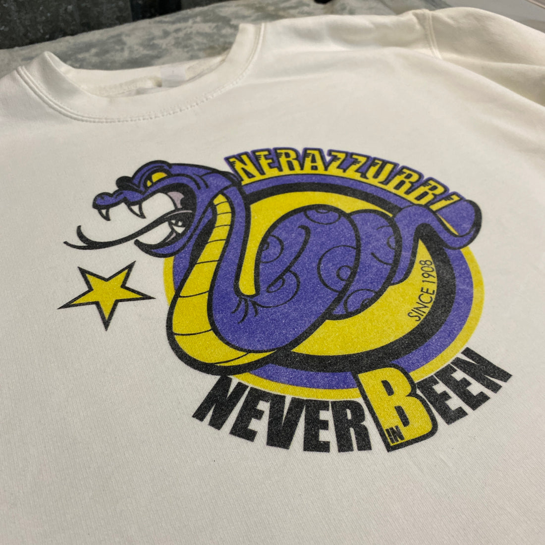 SUDADERA KIARENZA FD INTER MILAN SNAKE NERAZZURRI WHITE CREW TALLA L