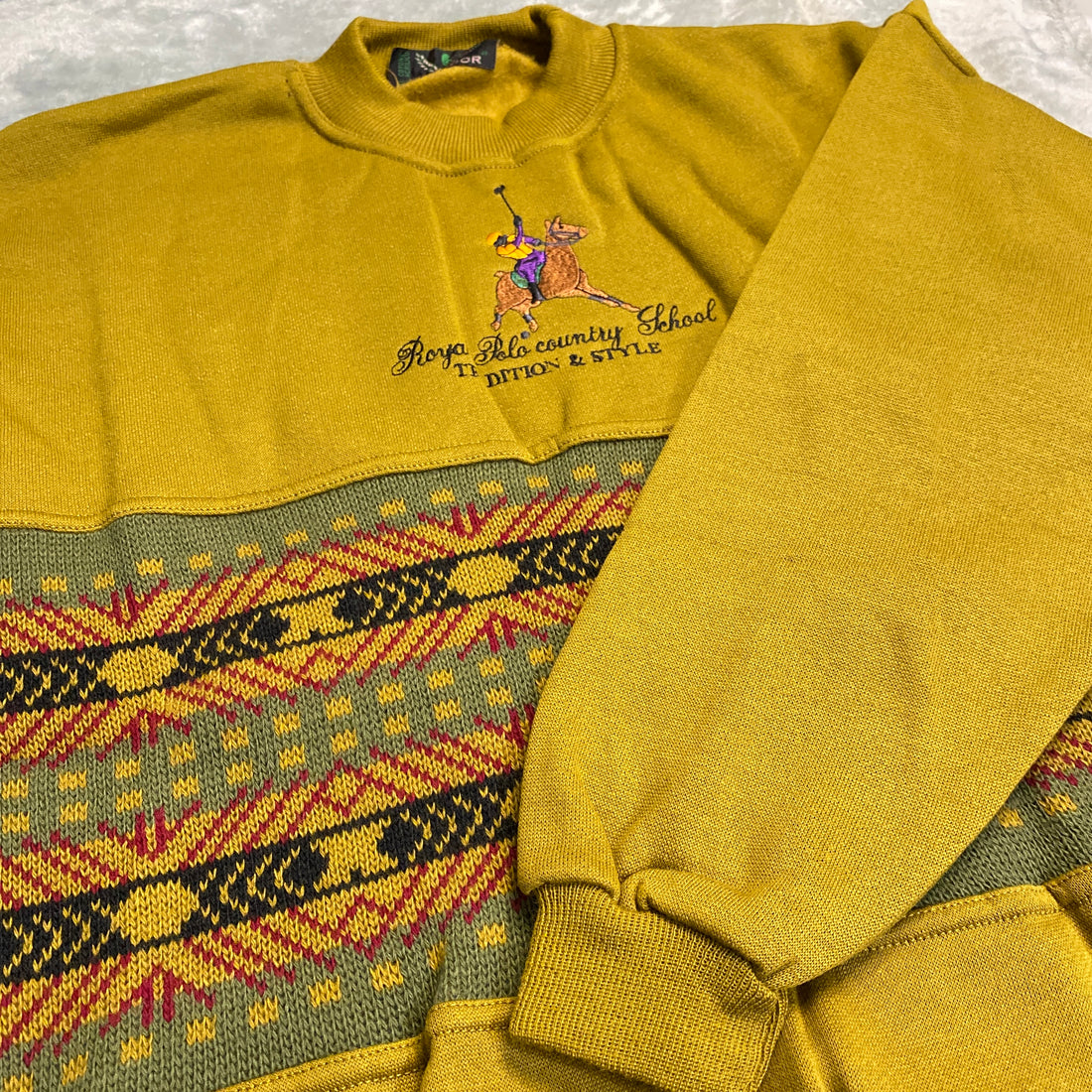 SUDADERA ROYAL POLO COUNTRY SCHOOL POLO PLAYER VERDE OLIVA TALLA L