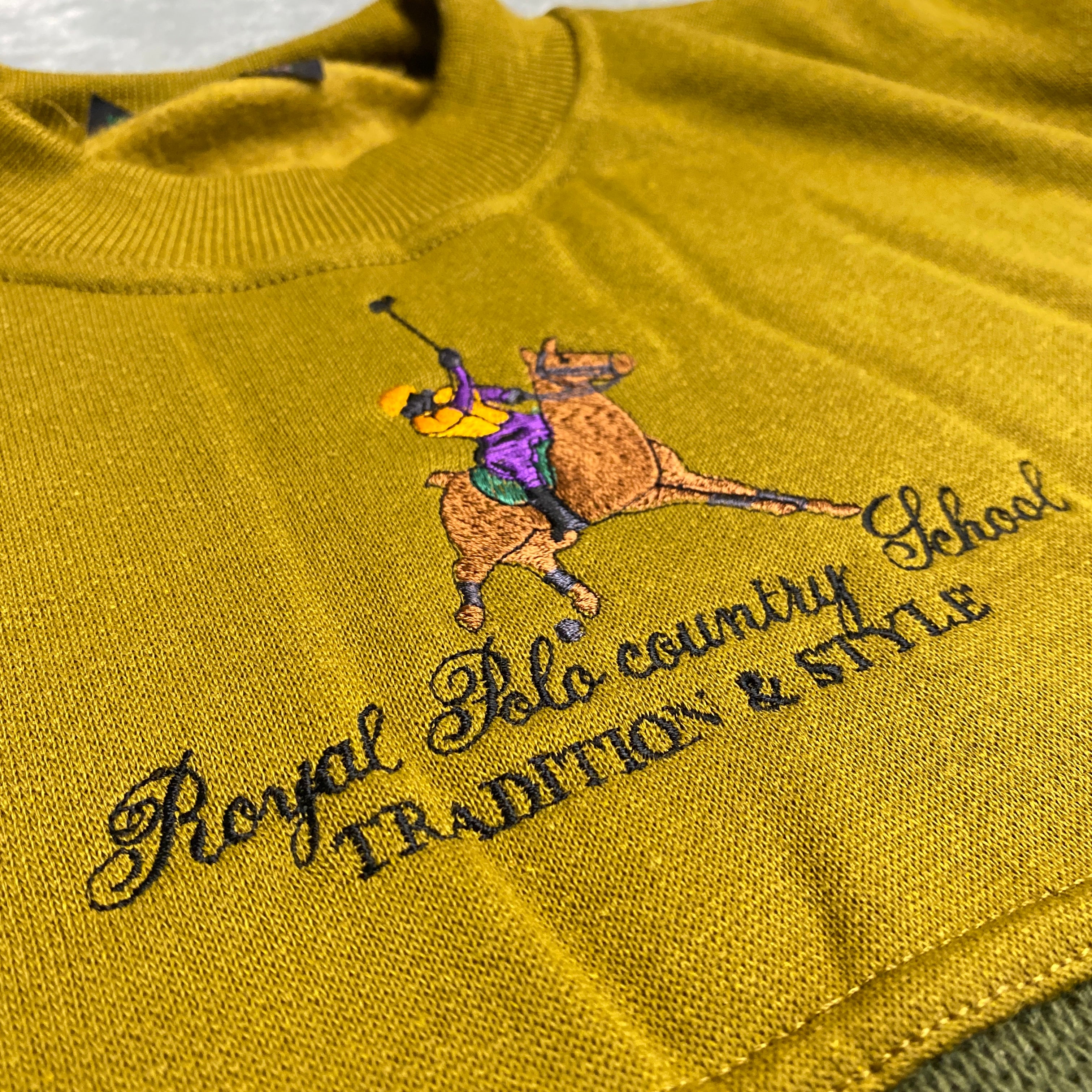 SUDADERA ROYAL POLO COUNTRY SCHOOL POLO PLAYER VERDE OLIVA TALLA L