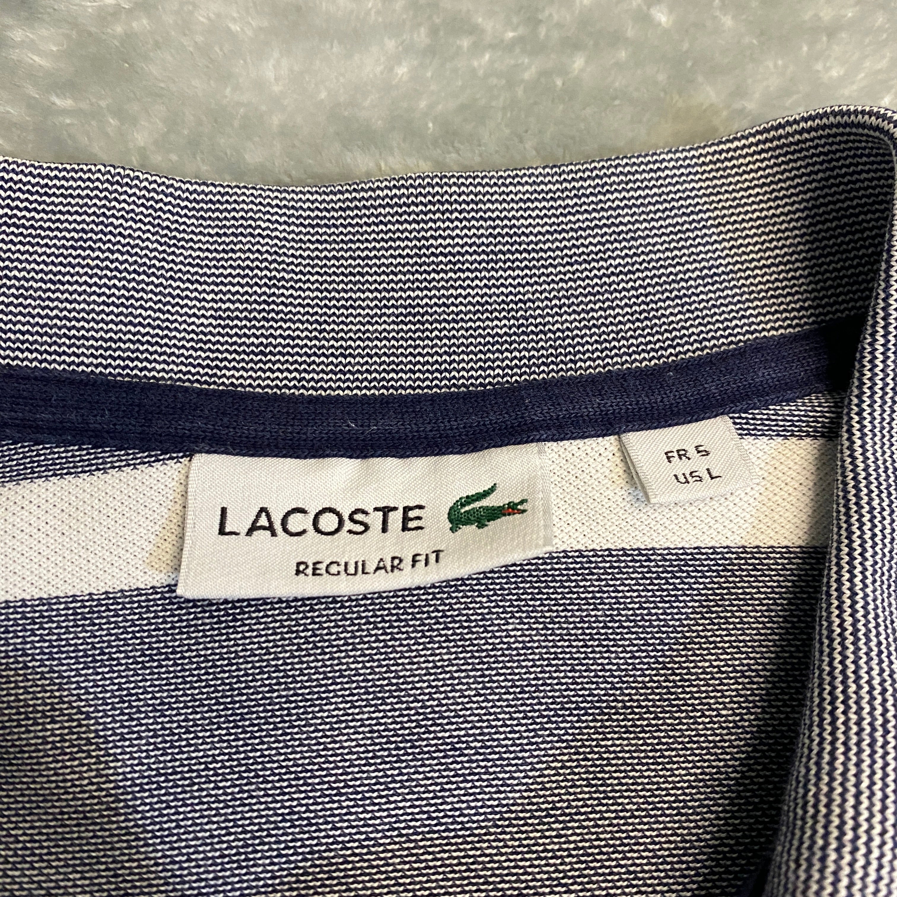 LACOSTE POLO RAYAS GRIS-AZUL BLANCO TALLA L