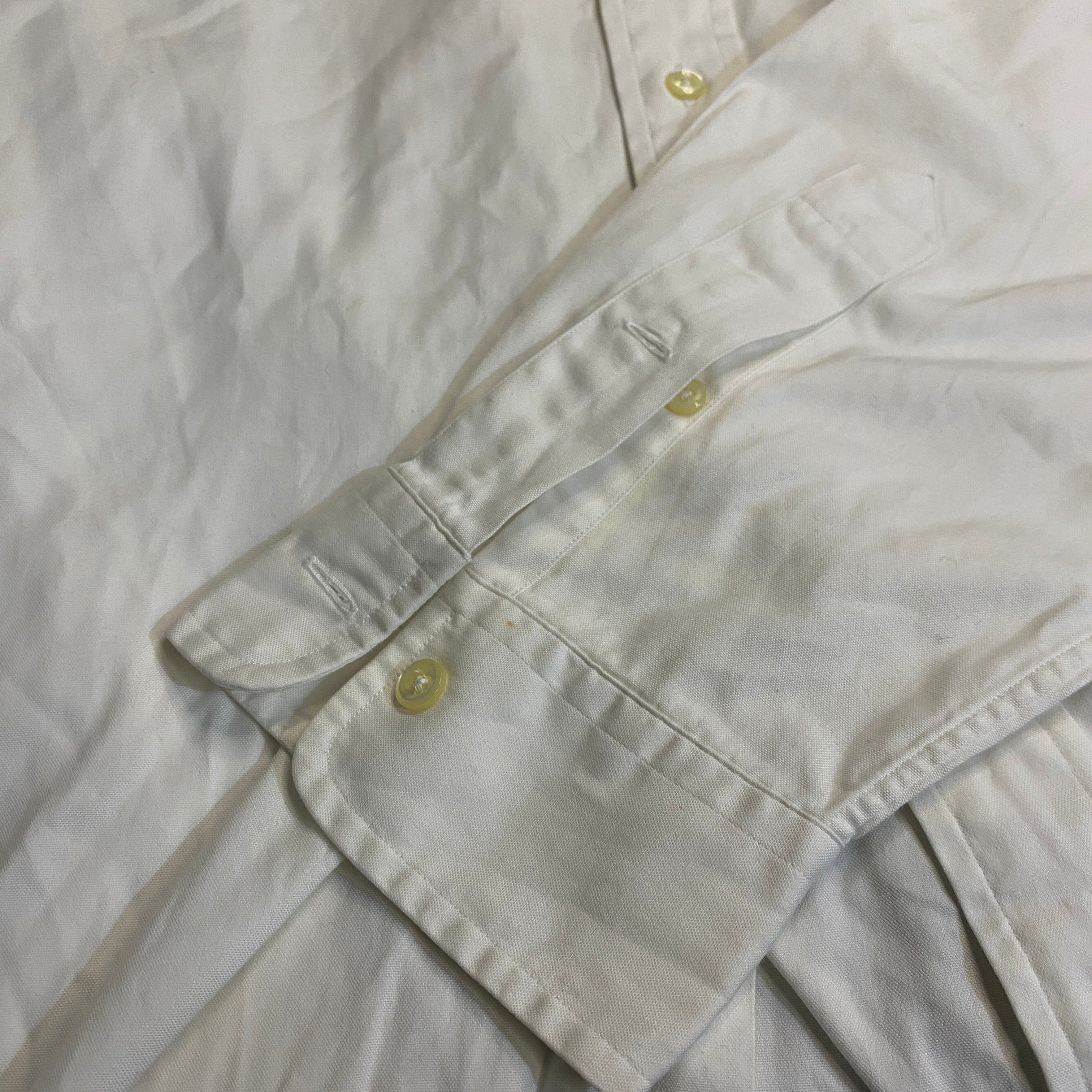 CAMISA POLO RALPH LAUREN OXFORD BLANCA BOTONES PERLA TALLA 16/L
